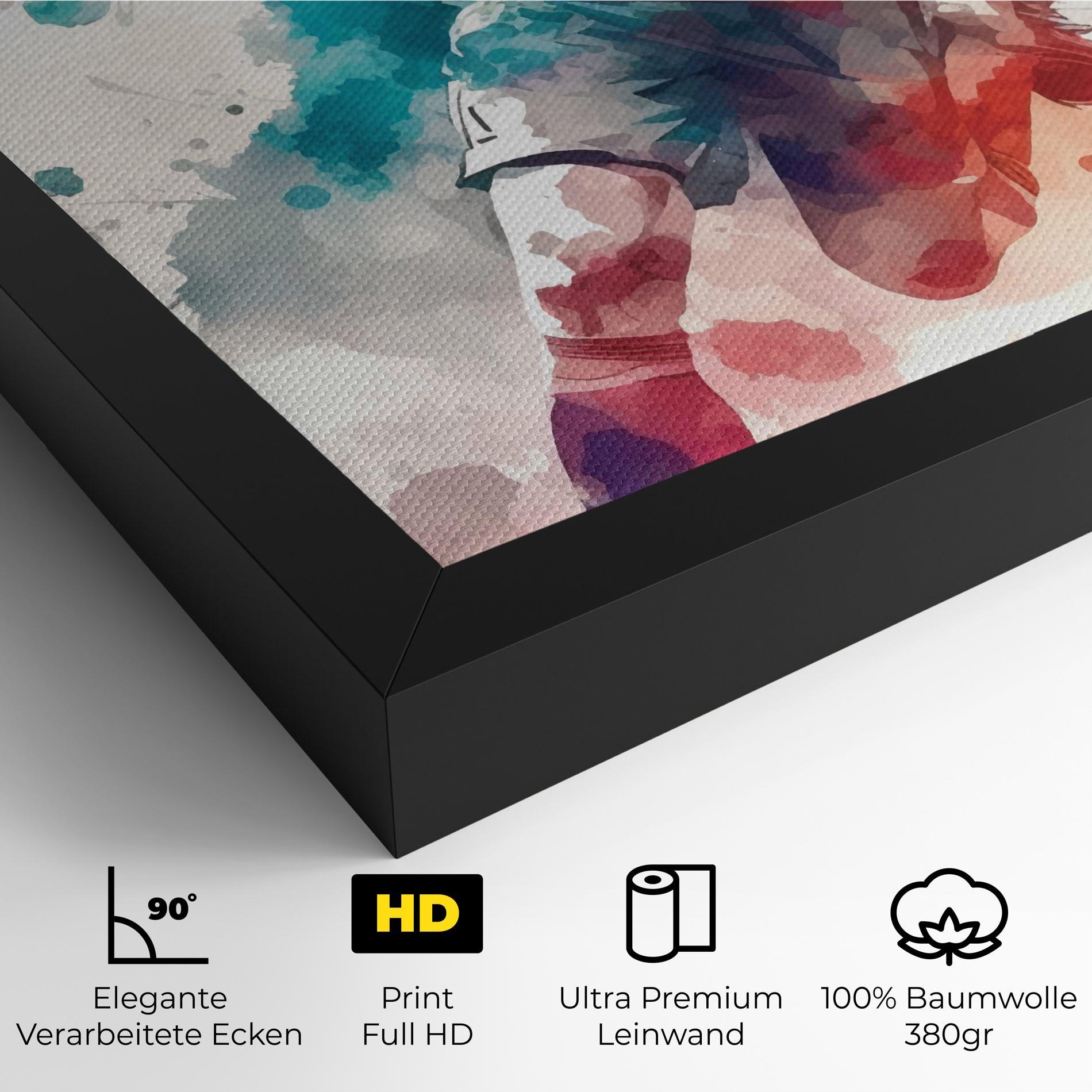 Leinwandbild Football Watercolor mockup 4