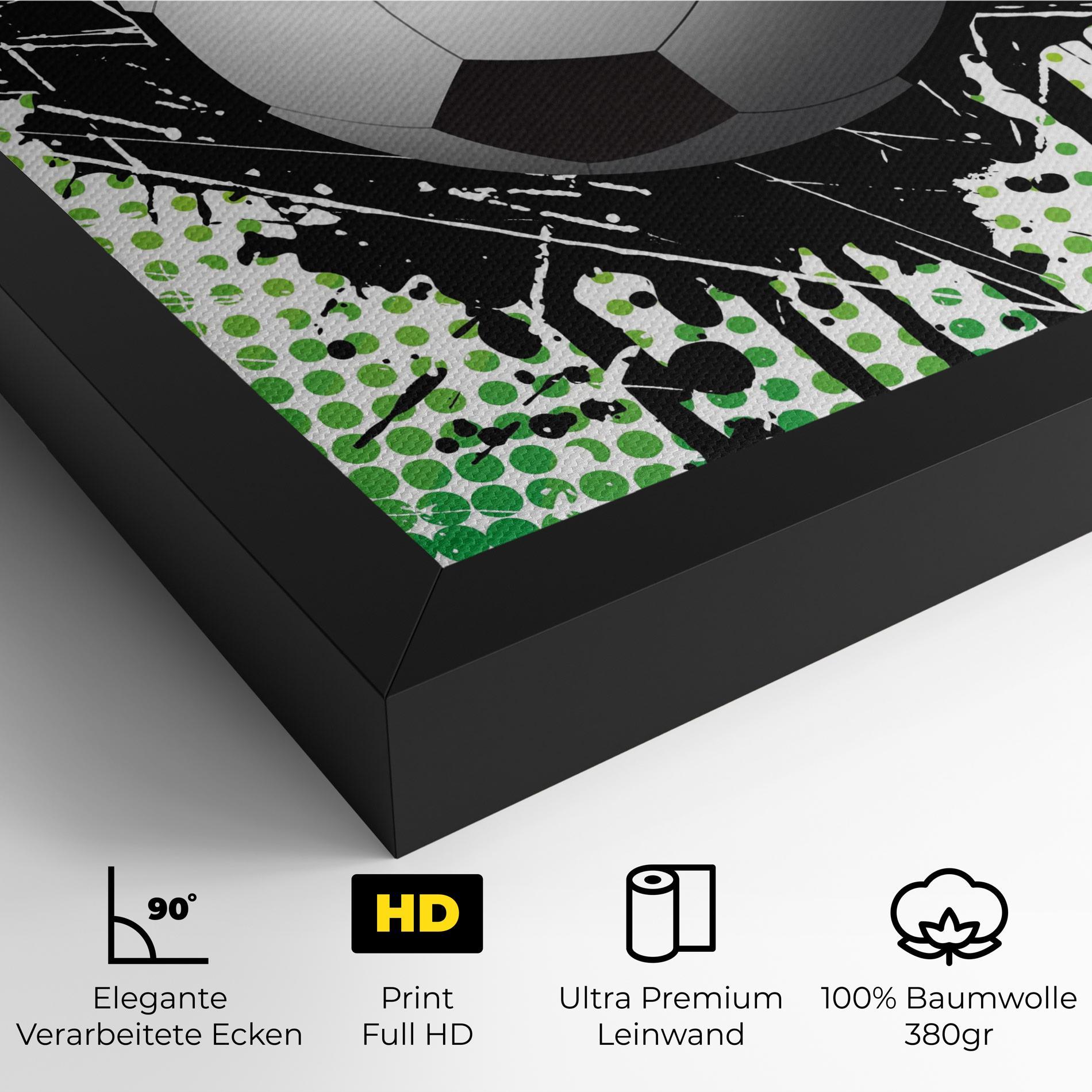 Leinwandbild Green Black Football mockup 4