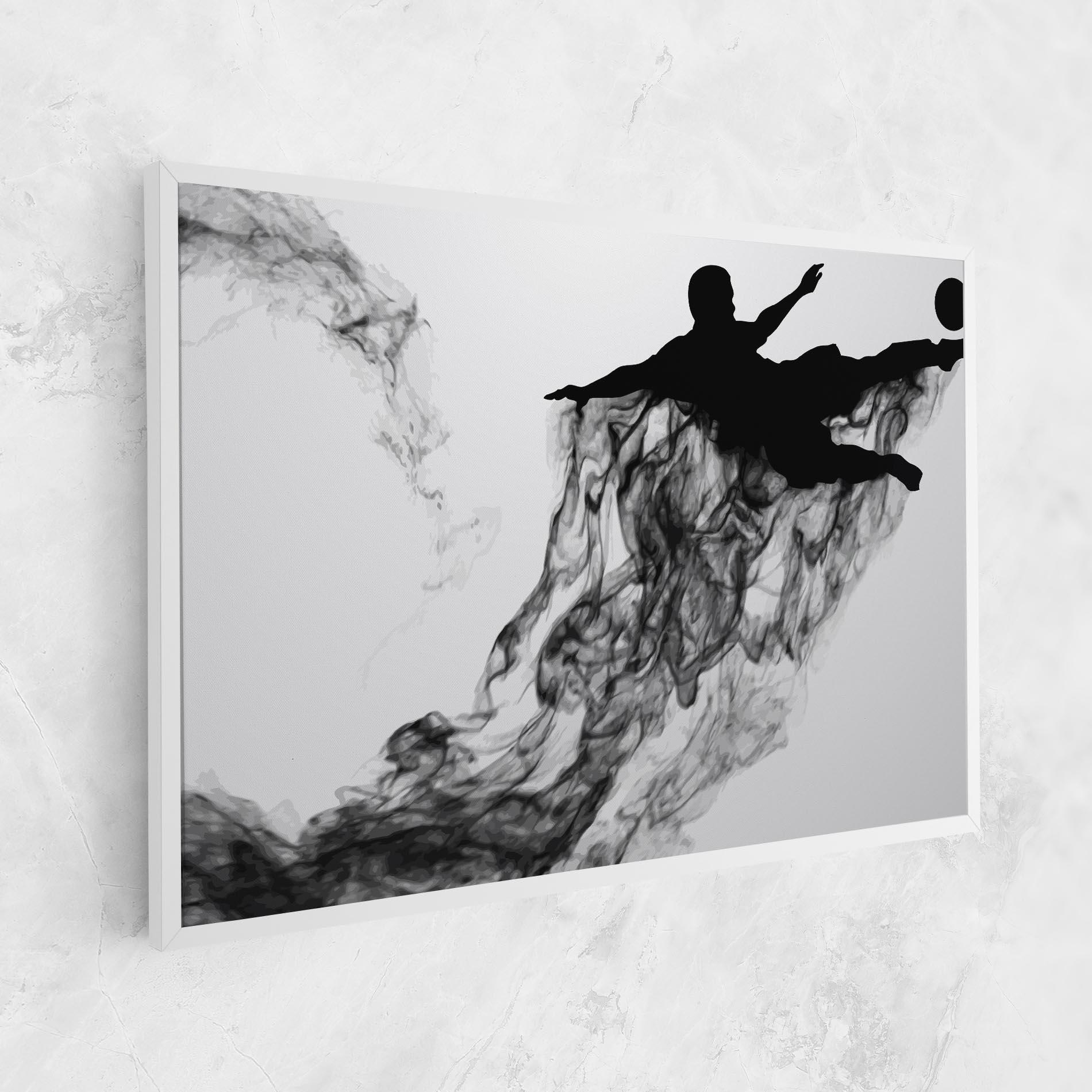 Leinwandbild Black Smoke Football mockup 1