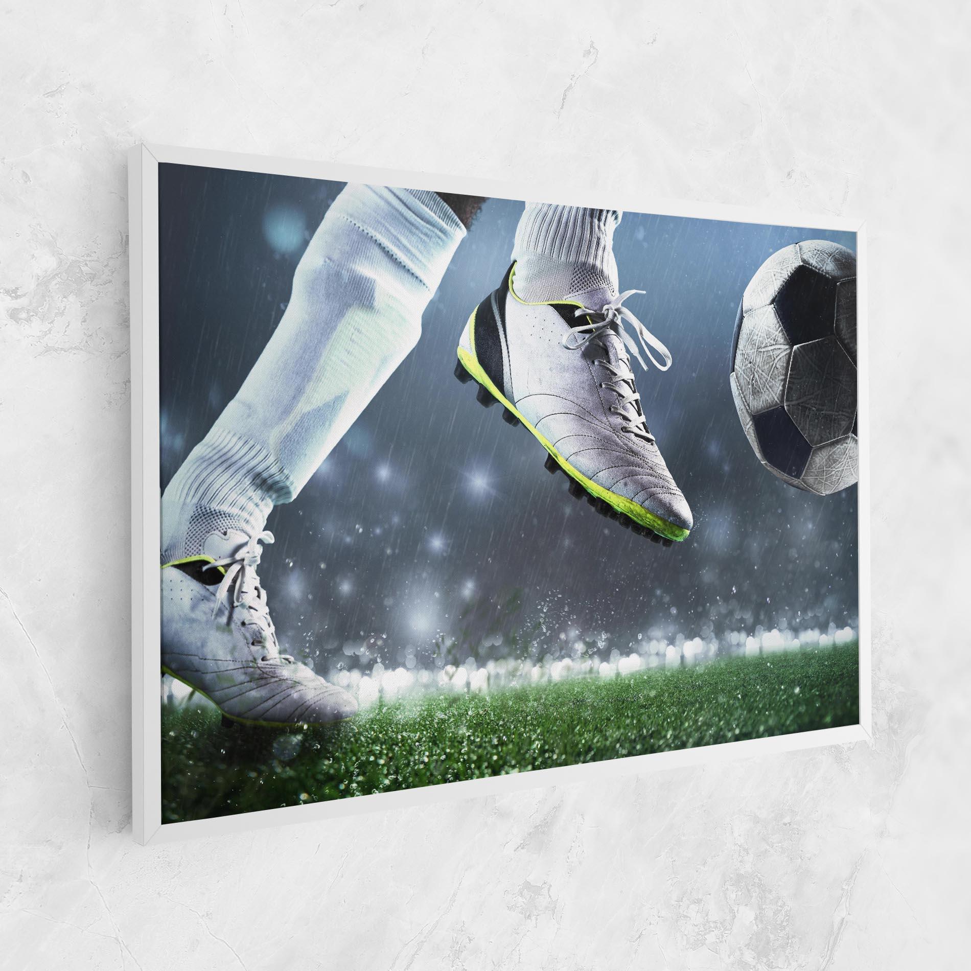 Leinwandbild Close Up Football Scene mockup 1