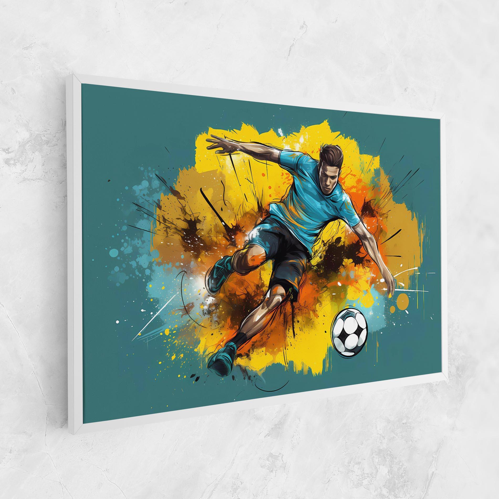 Leinwandbild Football Player Painting mockup 1