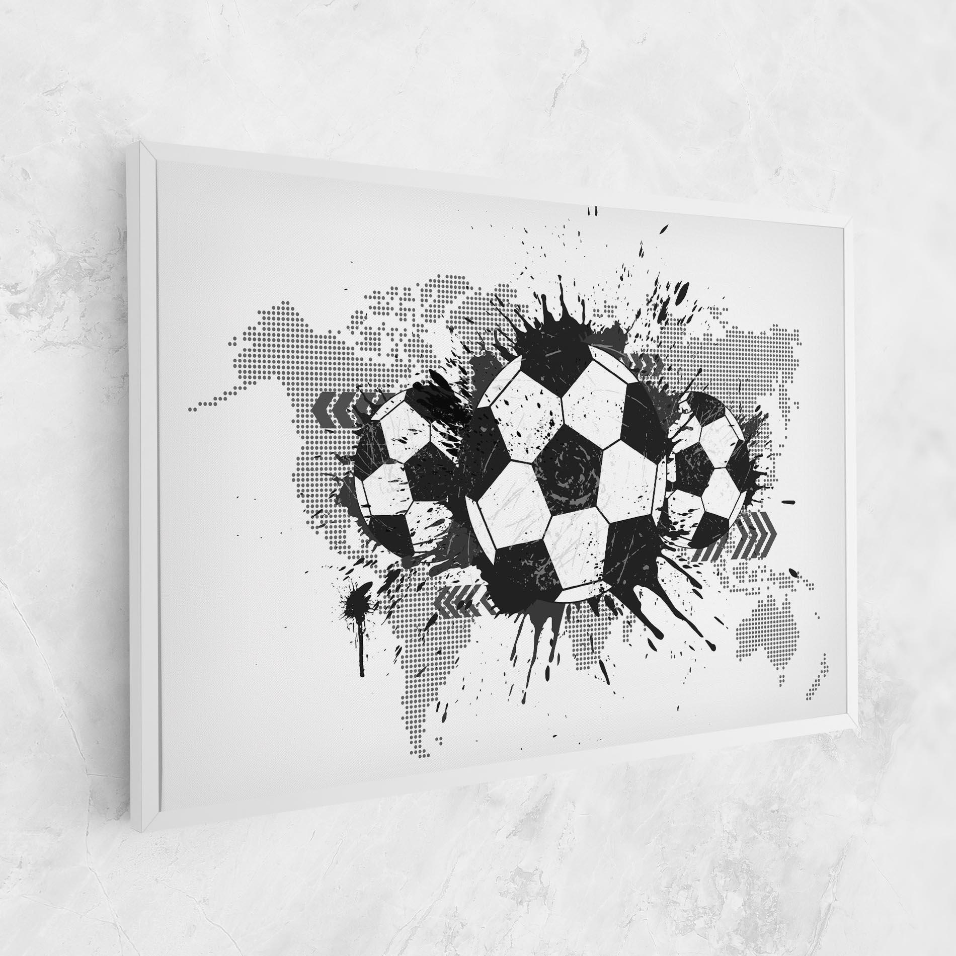Leinwandbild Grey Foodball mockup 1