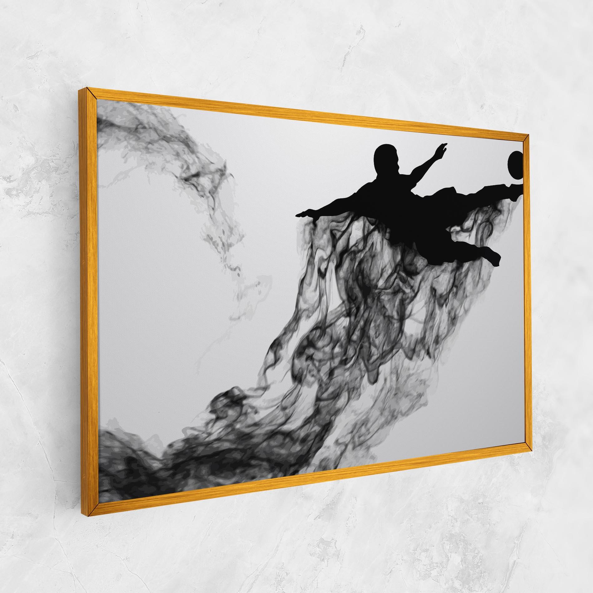 Leinwandbild Black Smoke Football mockup 1