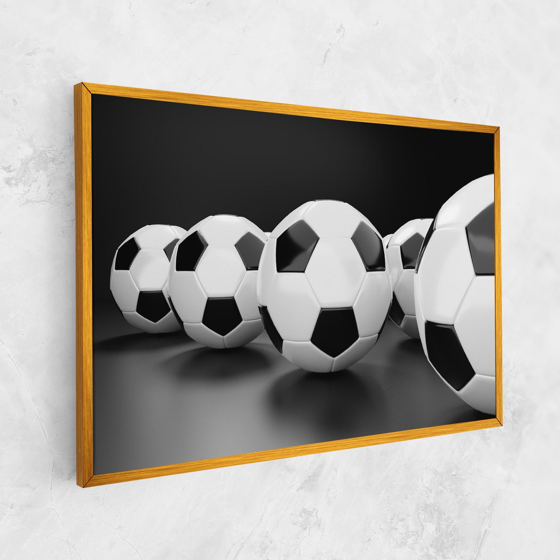 Leinwandbild Black White Football mockup 1