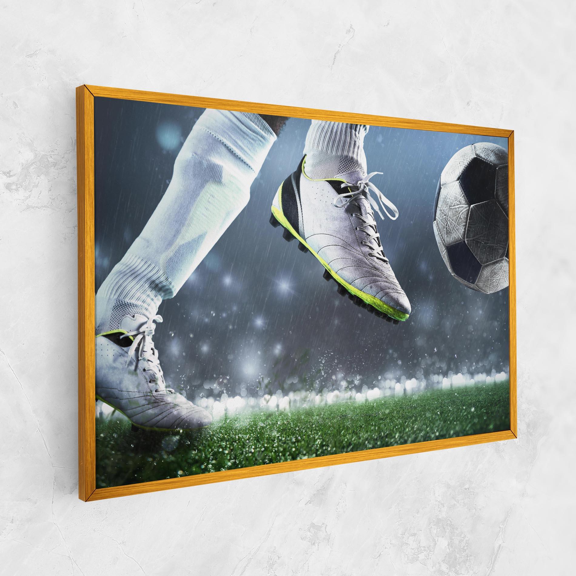 Leinwandbild Close Up Football Scene mockup 1