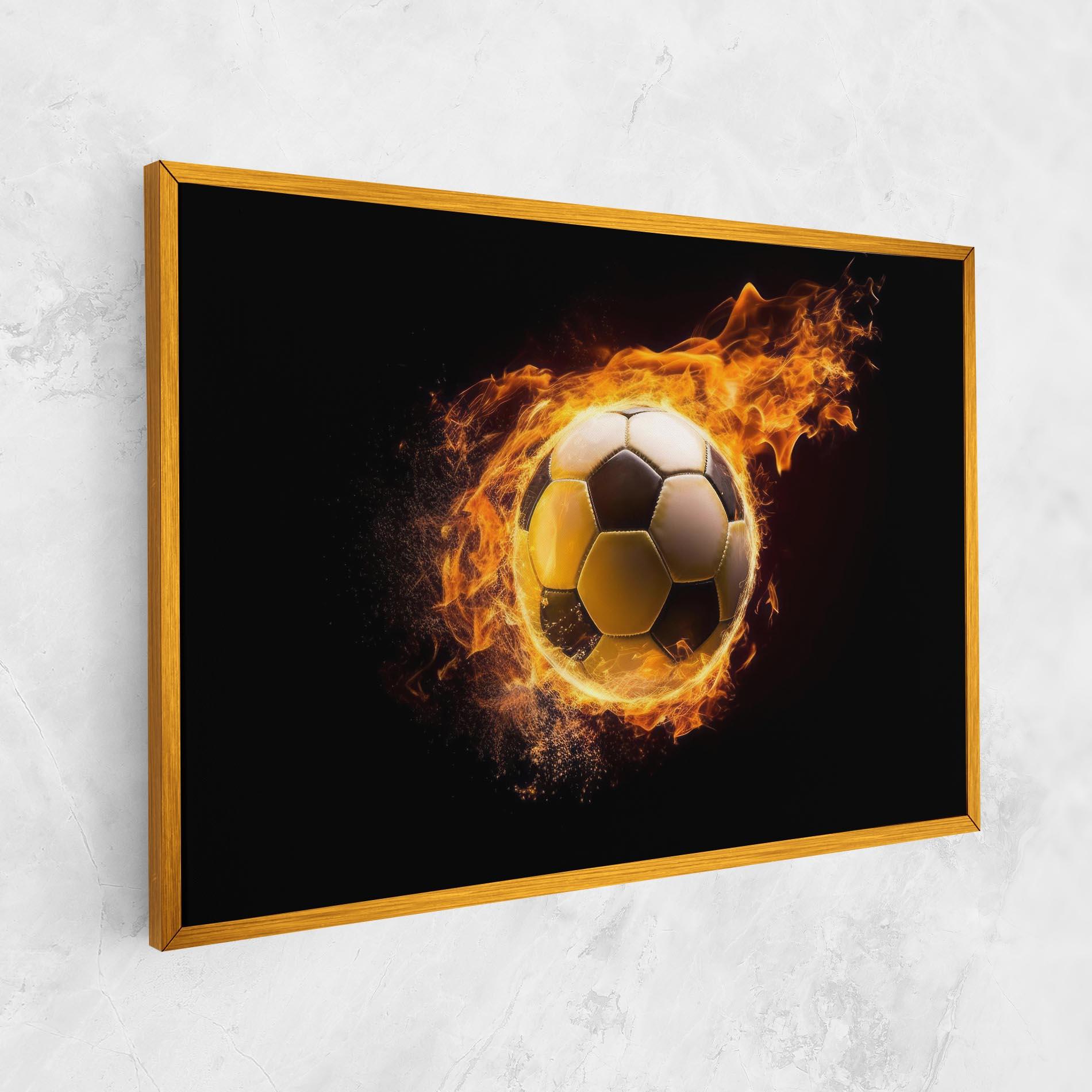 Leinwandbild Fire Football mockup 1