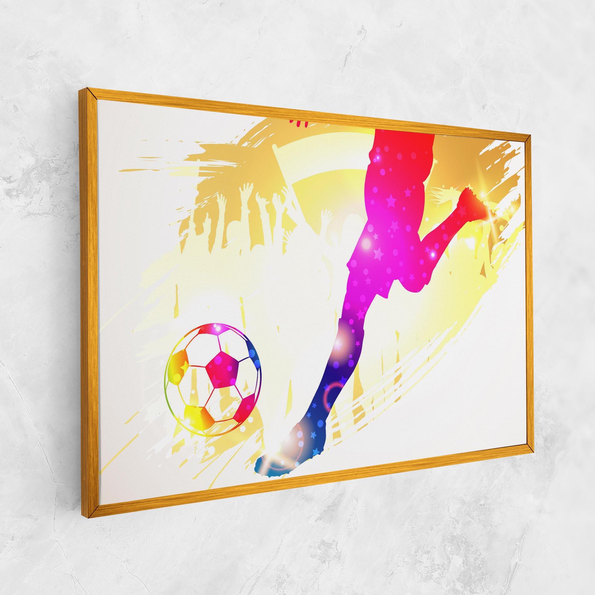 Leinwandbild Football Gold Art mockup 1