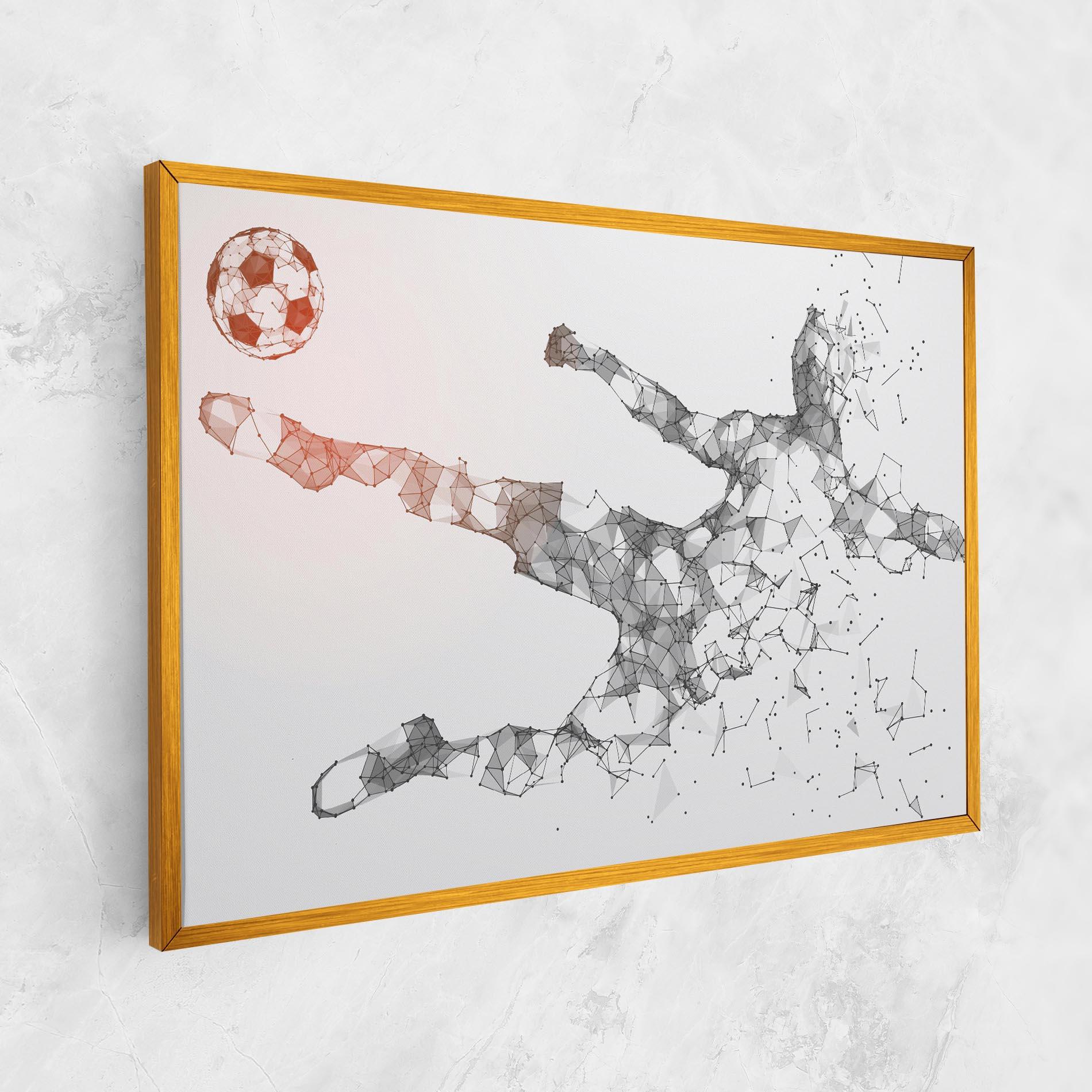Leinwandbild Football Orange Ball mockup 1