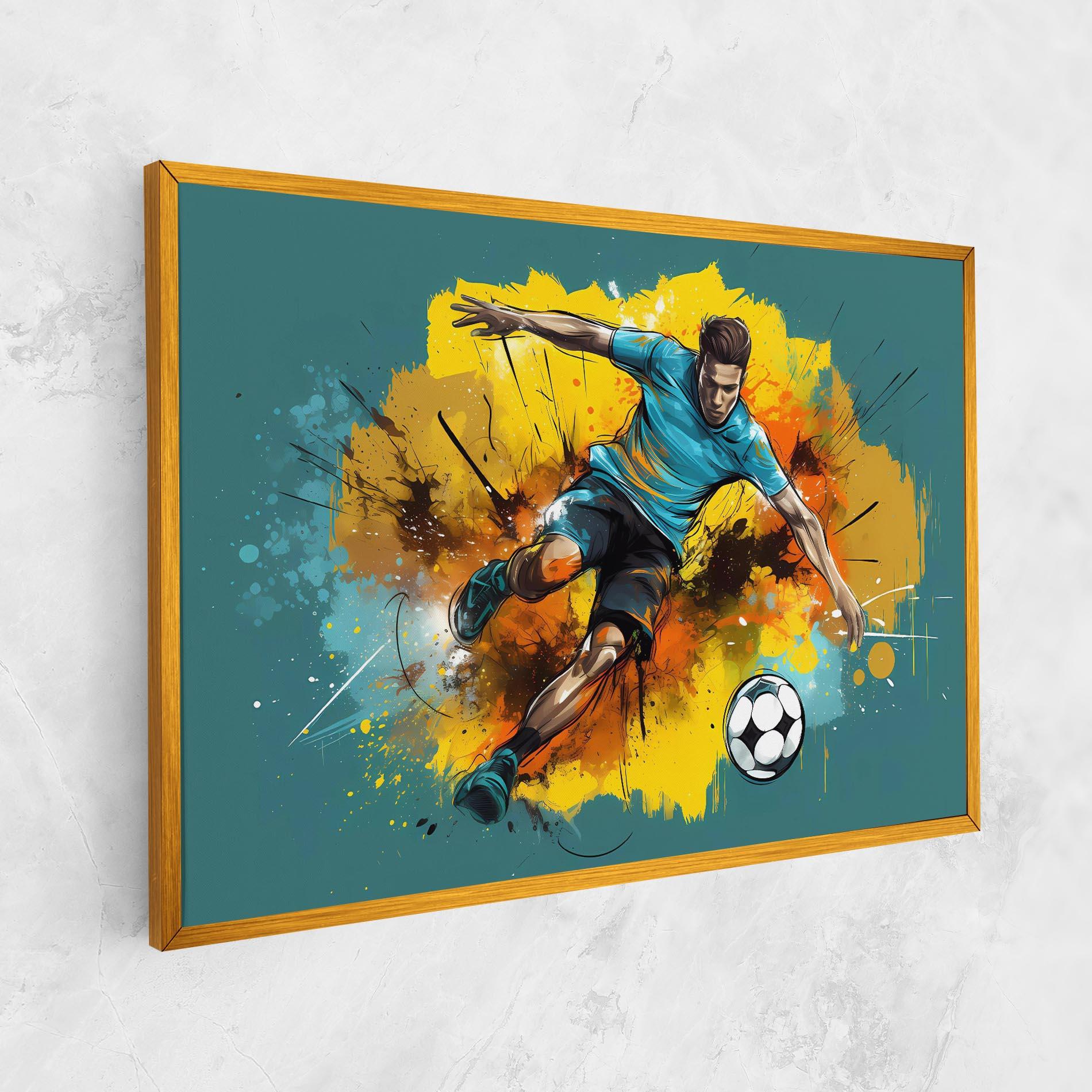 Leinwandbild Football Player Painting mockup 1