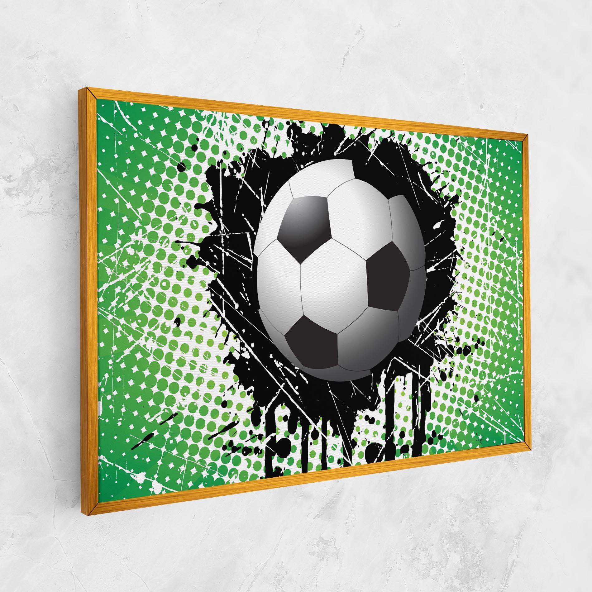 Leinwandbild Green Black Football mockup 1
