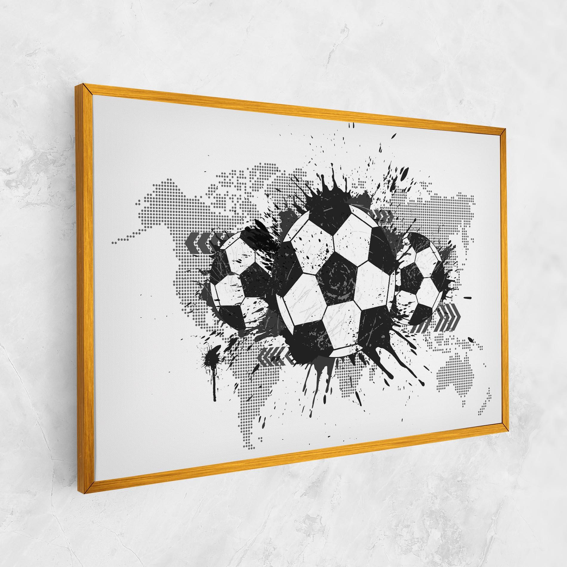 Leinwandbild Grey Foodball mockup 1