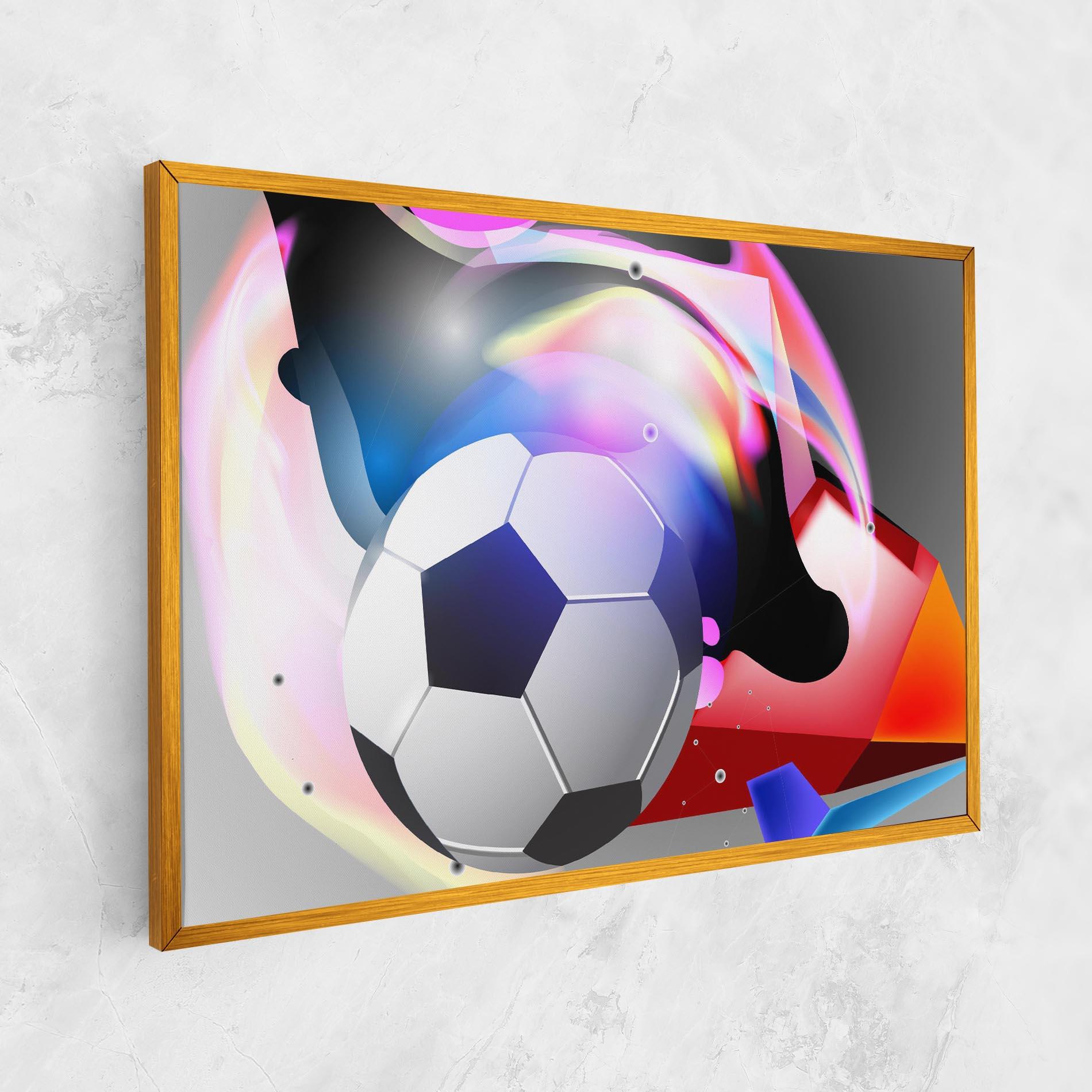 Leinwandbild Pink Blue Football Art mockup 1