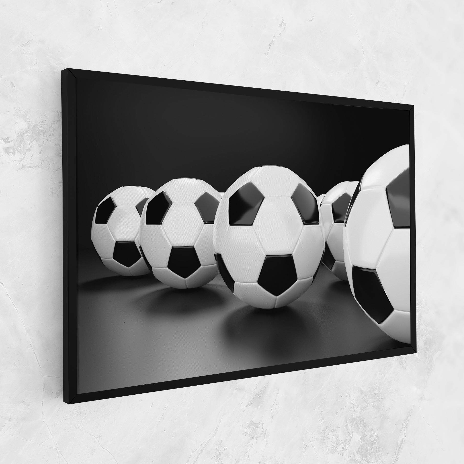 Leinwandbild Black White Football mockup 1