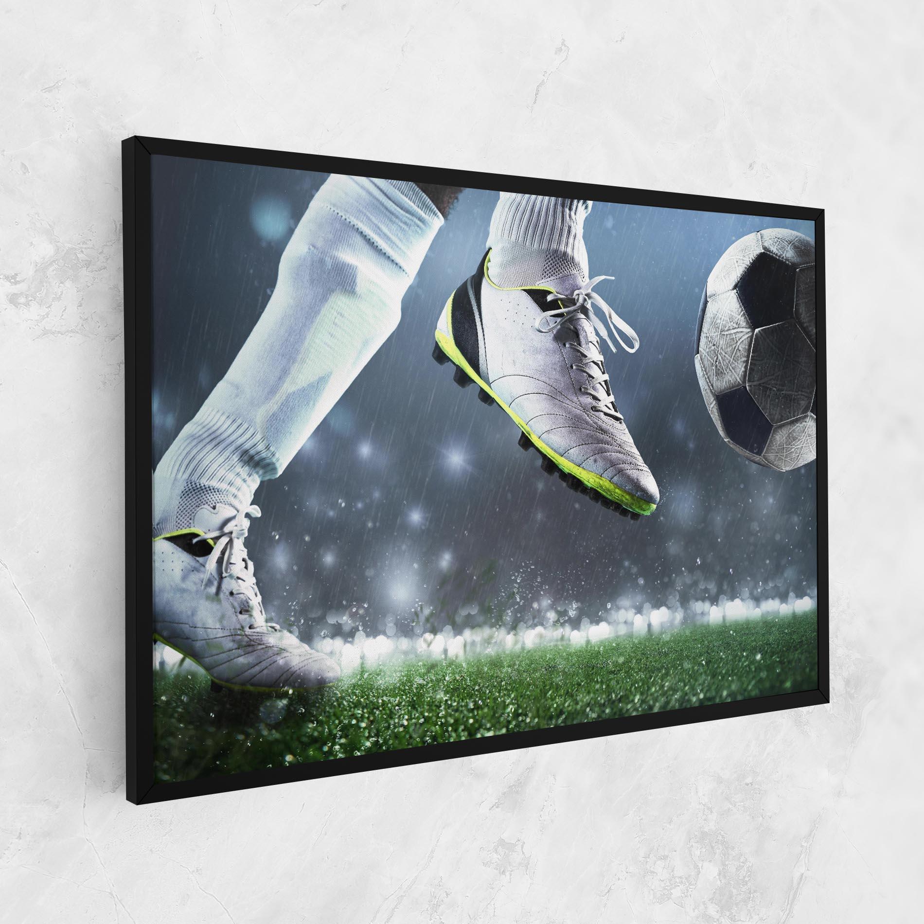 Leinwandbild Close Up Football Scene mockup 1