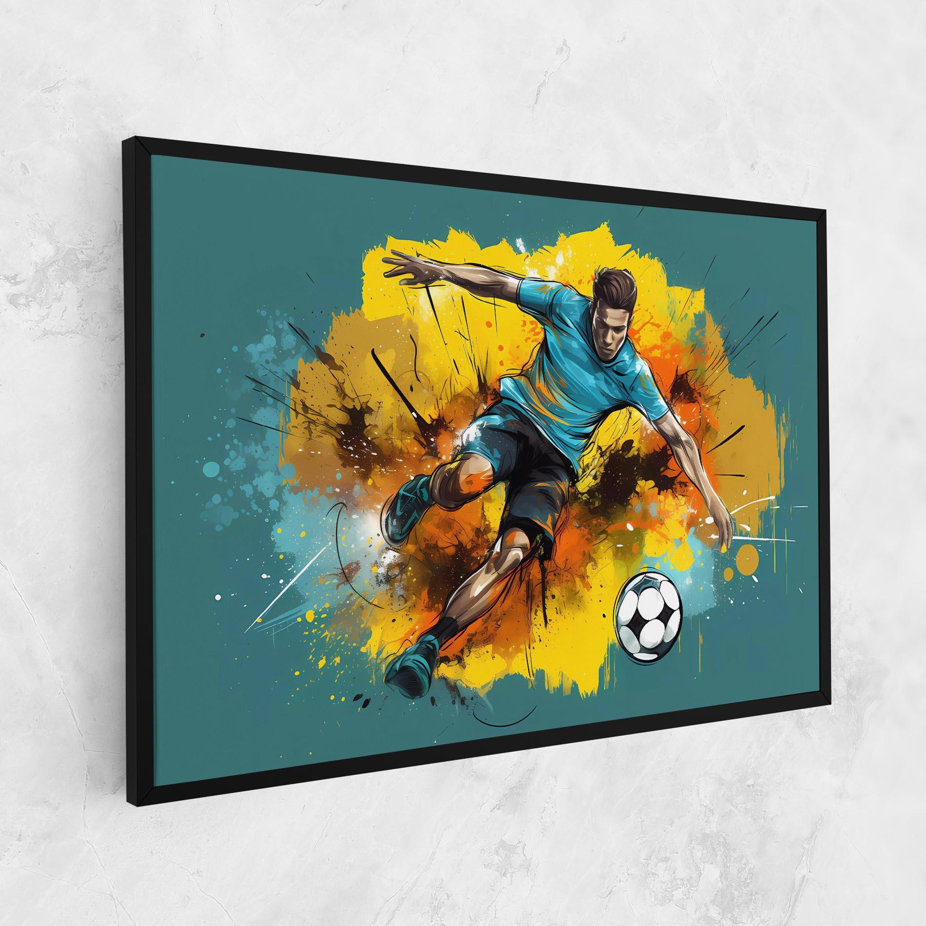 Leinwandbild Football Player Painting mockup 1