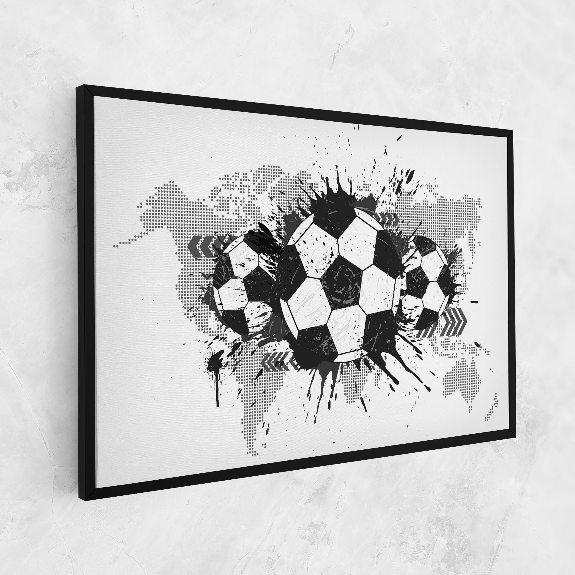 Leinwandbild Grey Foodball mockup 1