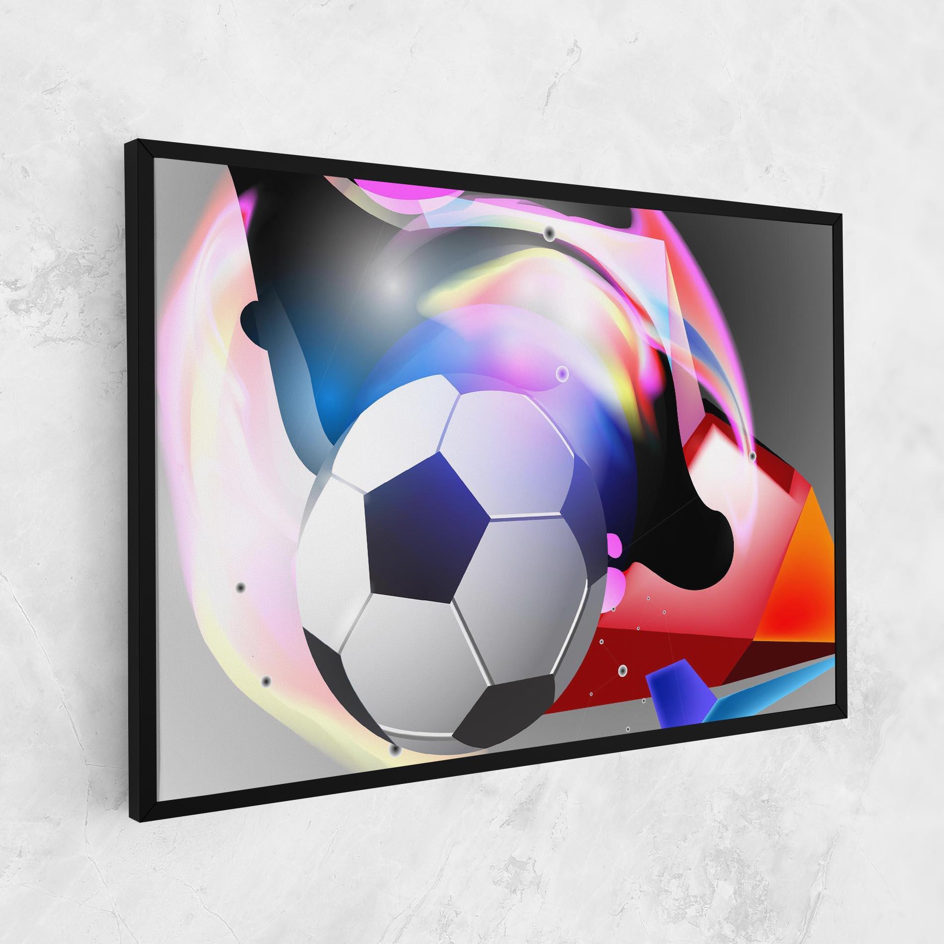Leinwandbild Pink Blue Football Art mockup 1