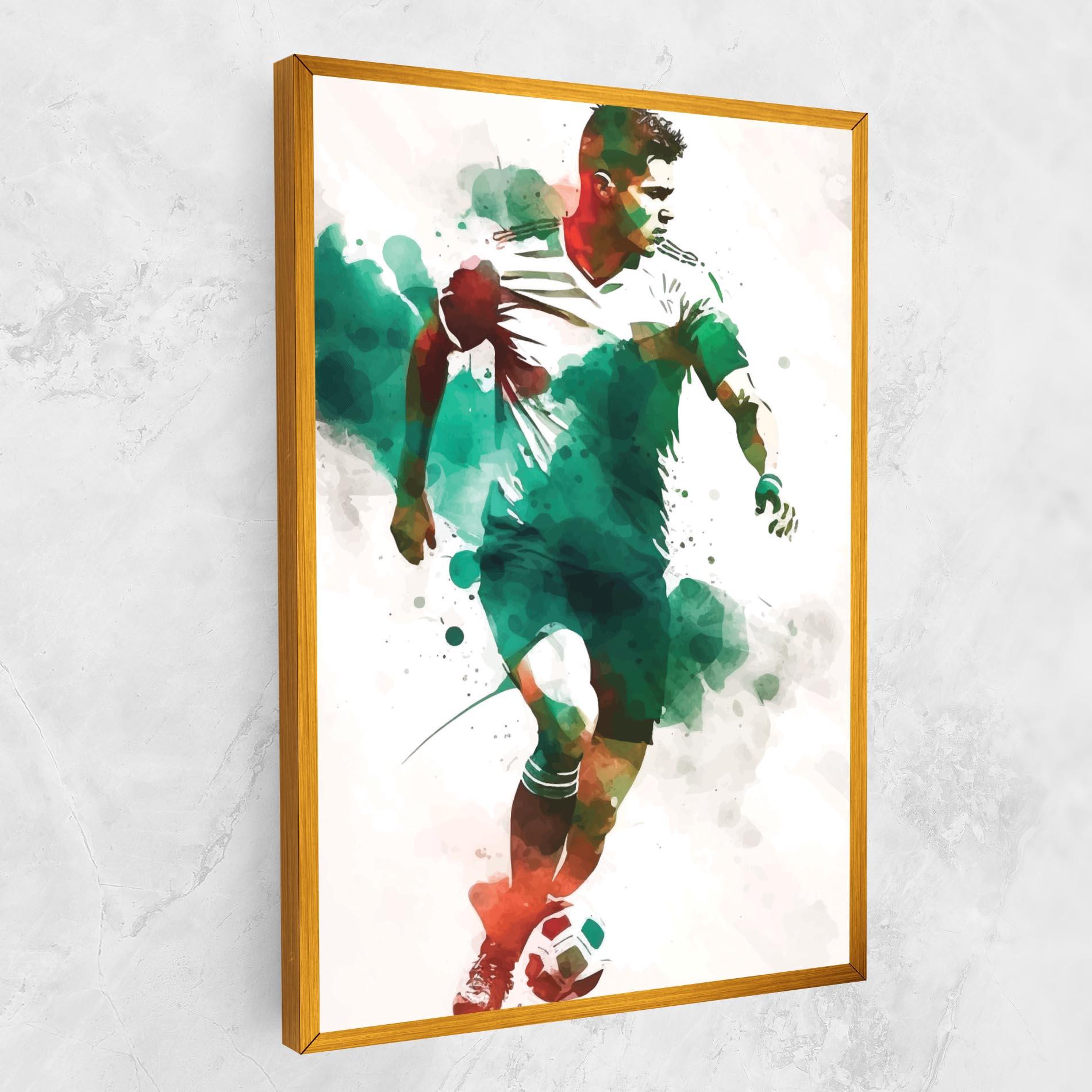 Leinwandbild Green Football mockup 1