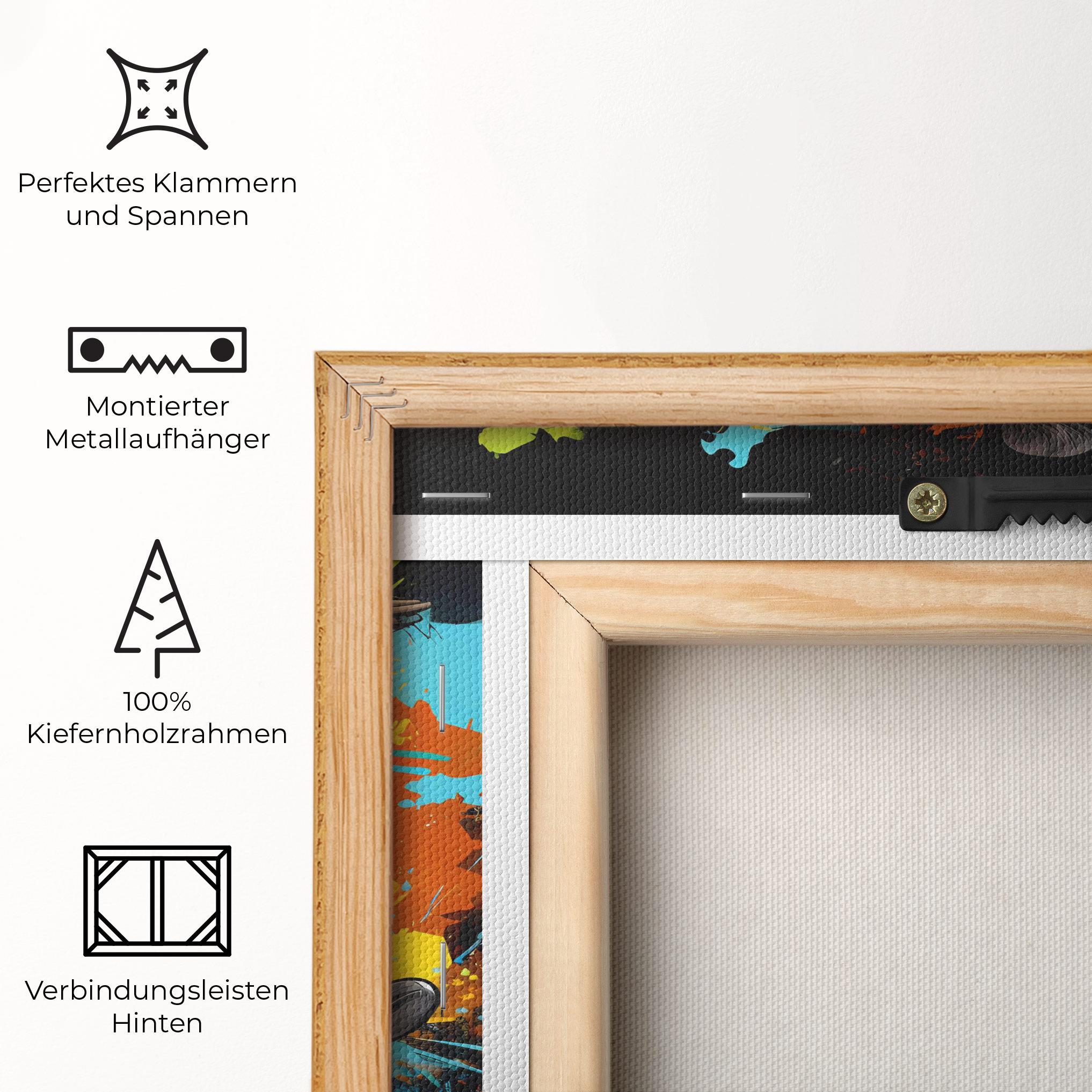 Leinwandbild Green Paint Football Player mockup 5