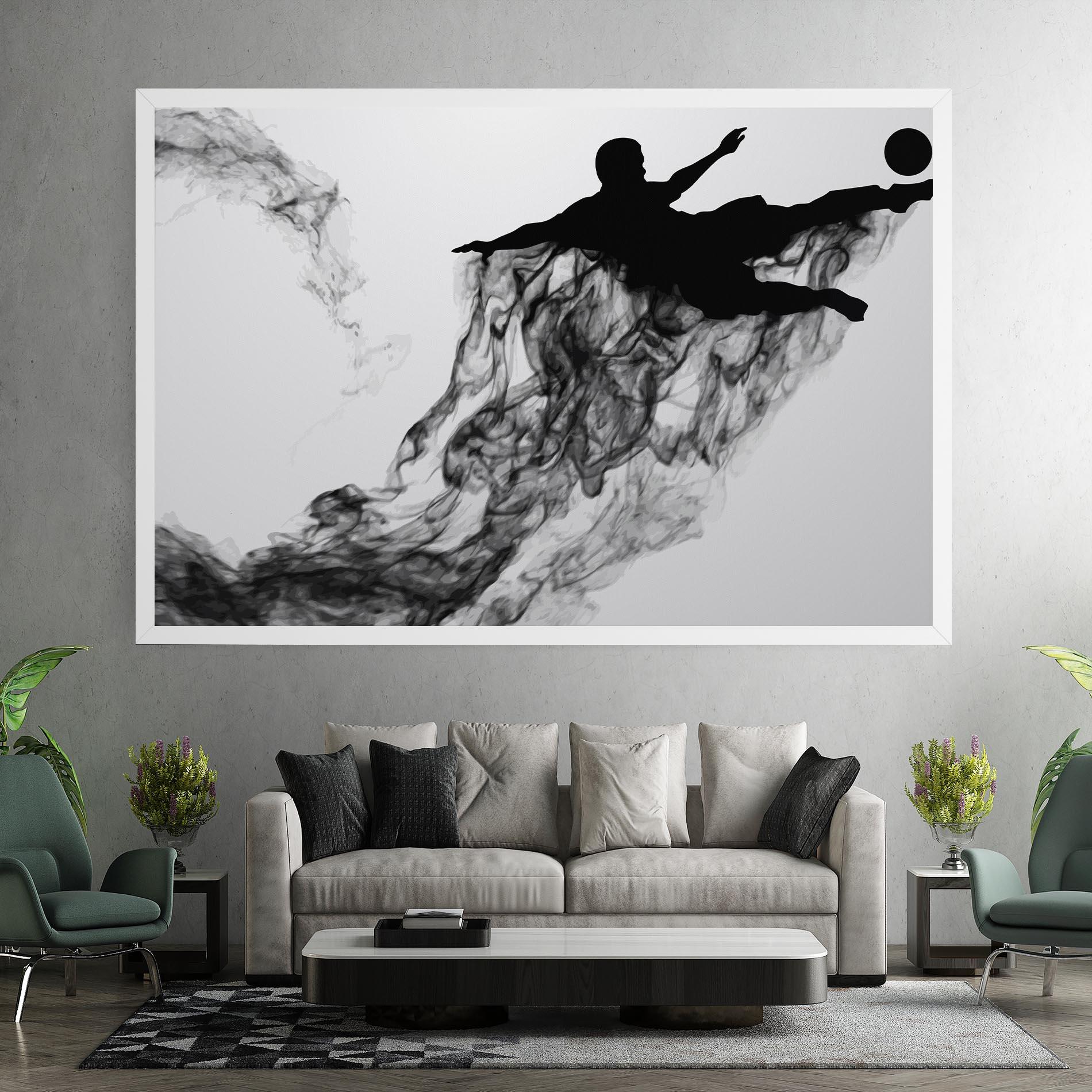 Leinwandbild Black Smoke Football mockup 7