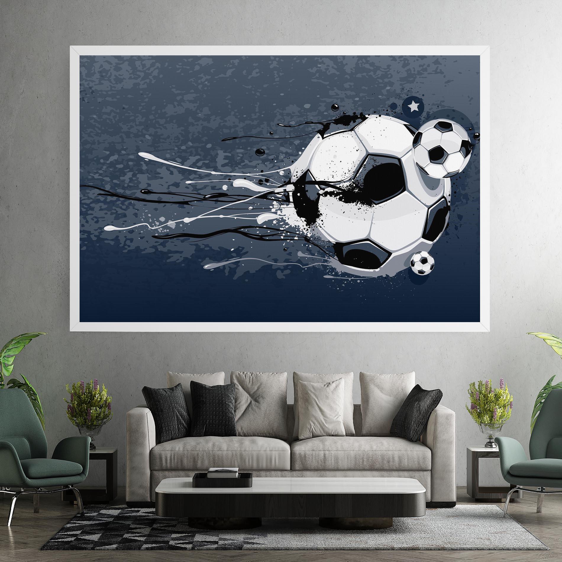 Leinwandbild Blue Football mockup 7