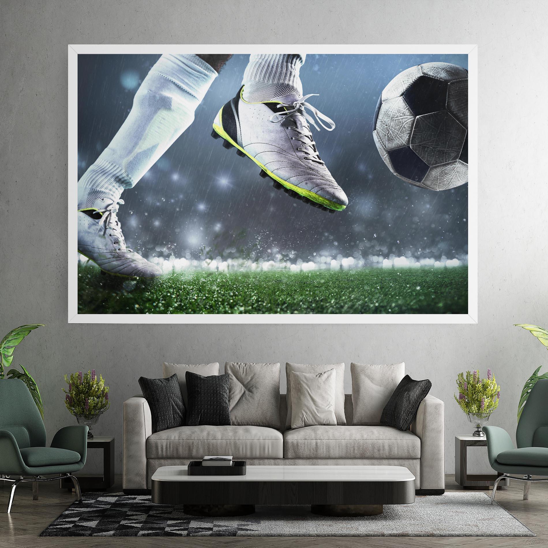 Leinwandbild Close Up Football Scene mockup 7