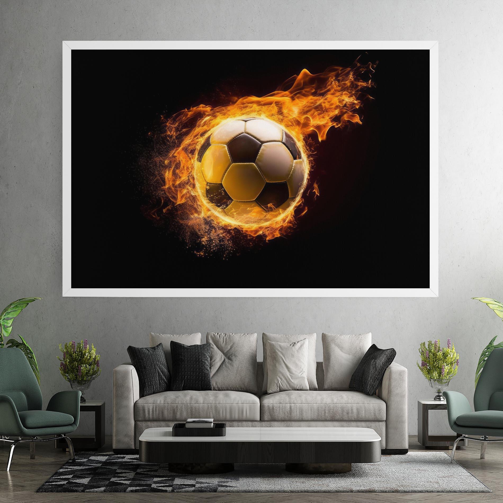 Leinwandbild Fire Football mockup 7