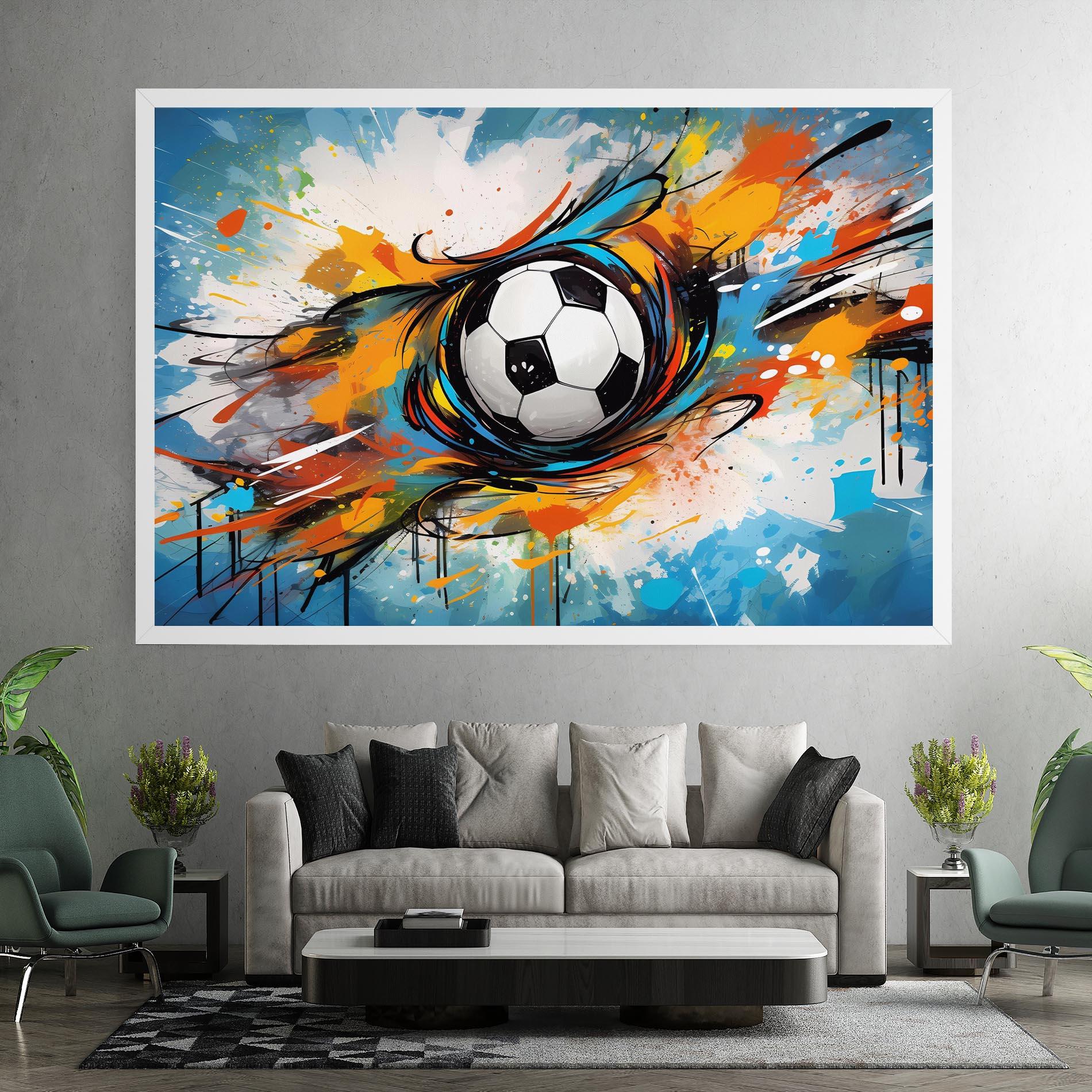Leinwandbild Football Flight Graffiti mockup 7