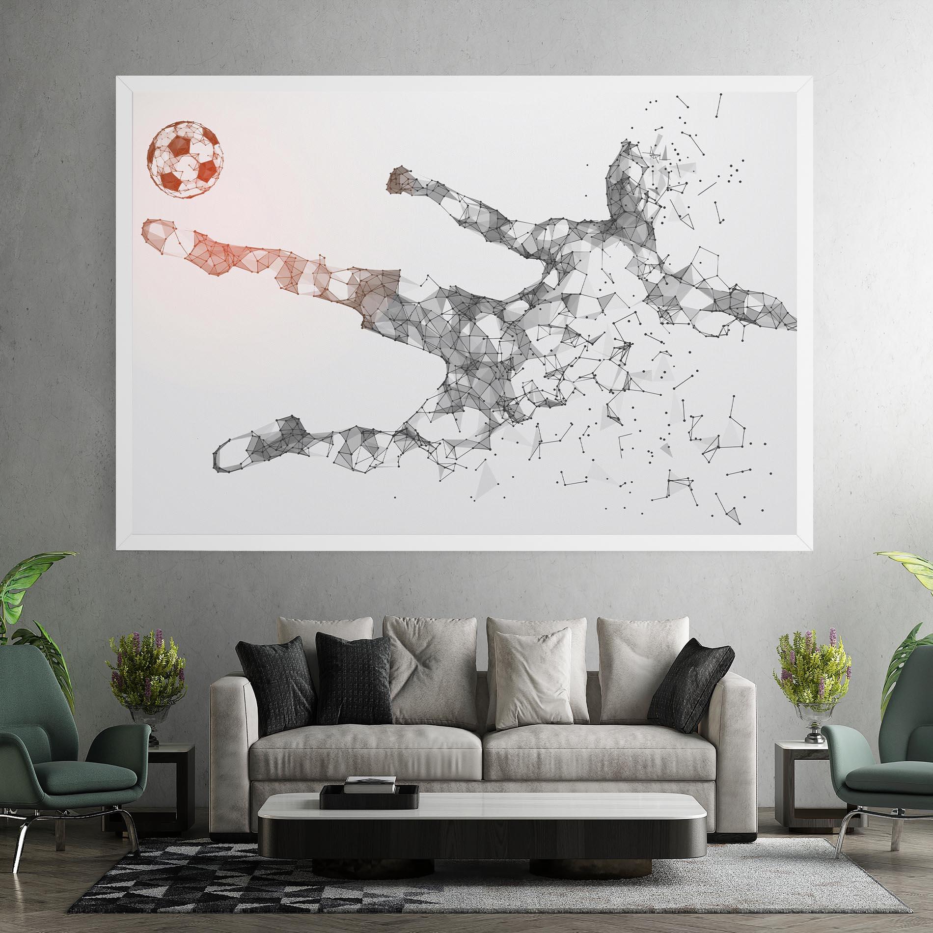 Leinwandbild Football Orange Ball mockup 7