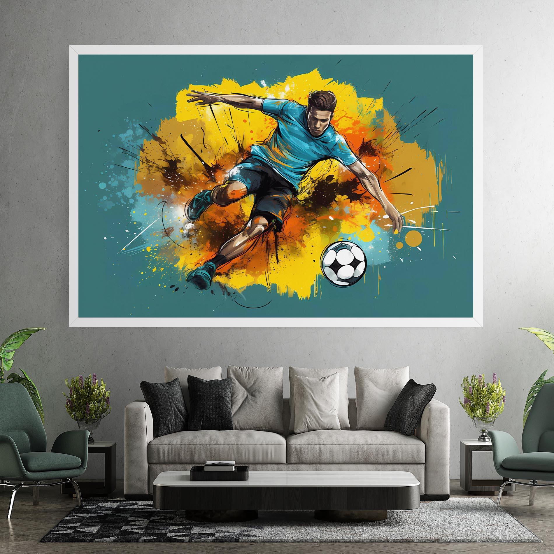 Leinwandbild Football Player Painting mockup 7