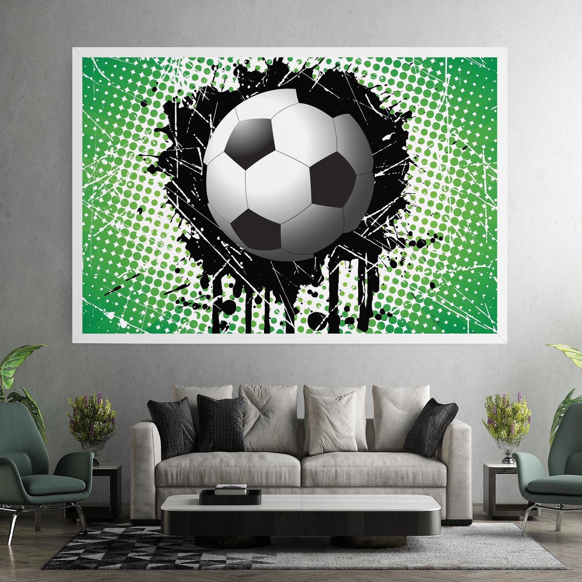 Leinwandbild Green Black Football mockup 7