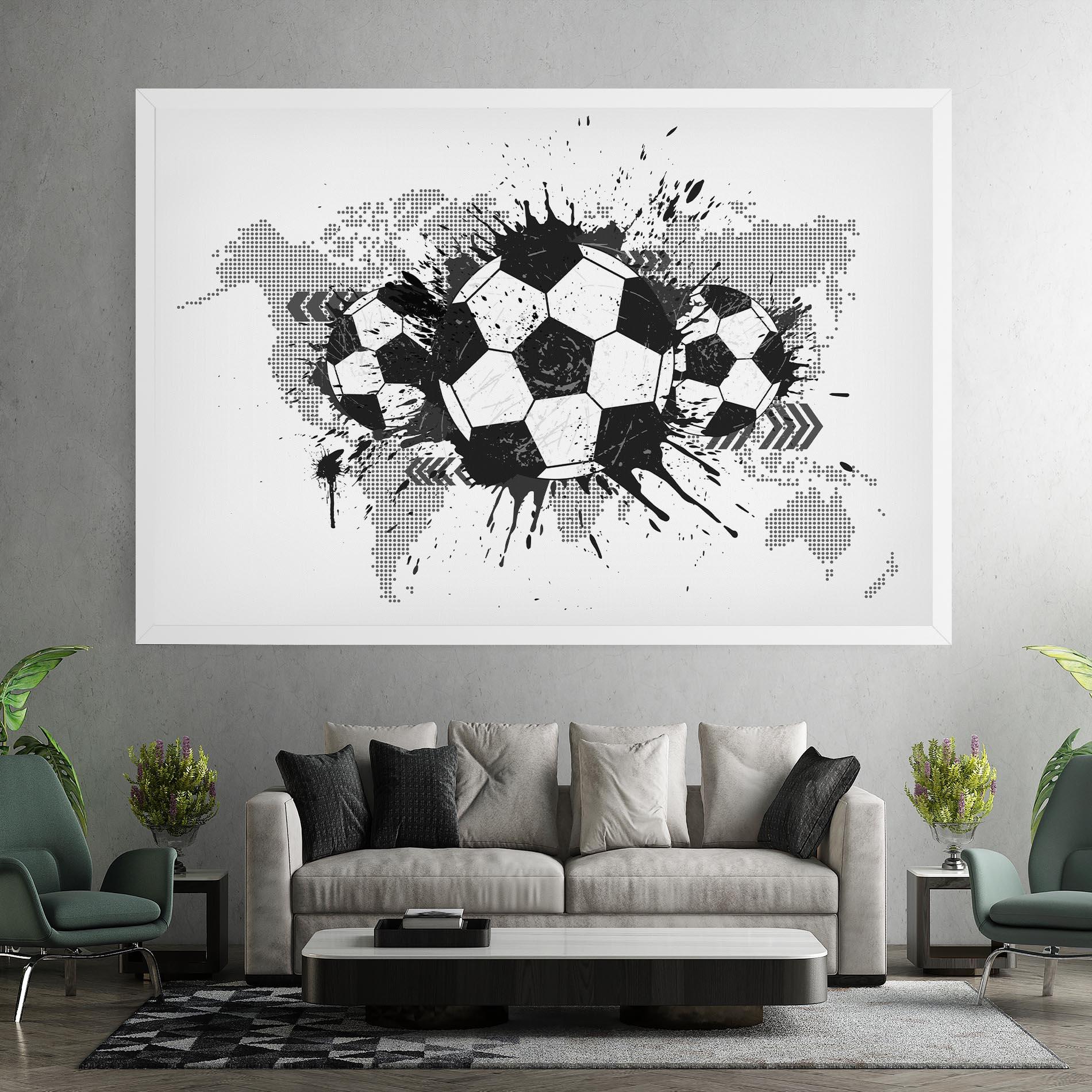 Leinwandbild Grey Foodball mockup 7