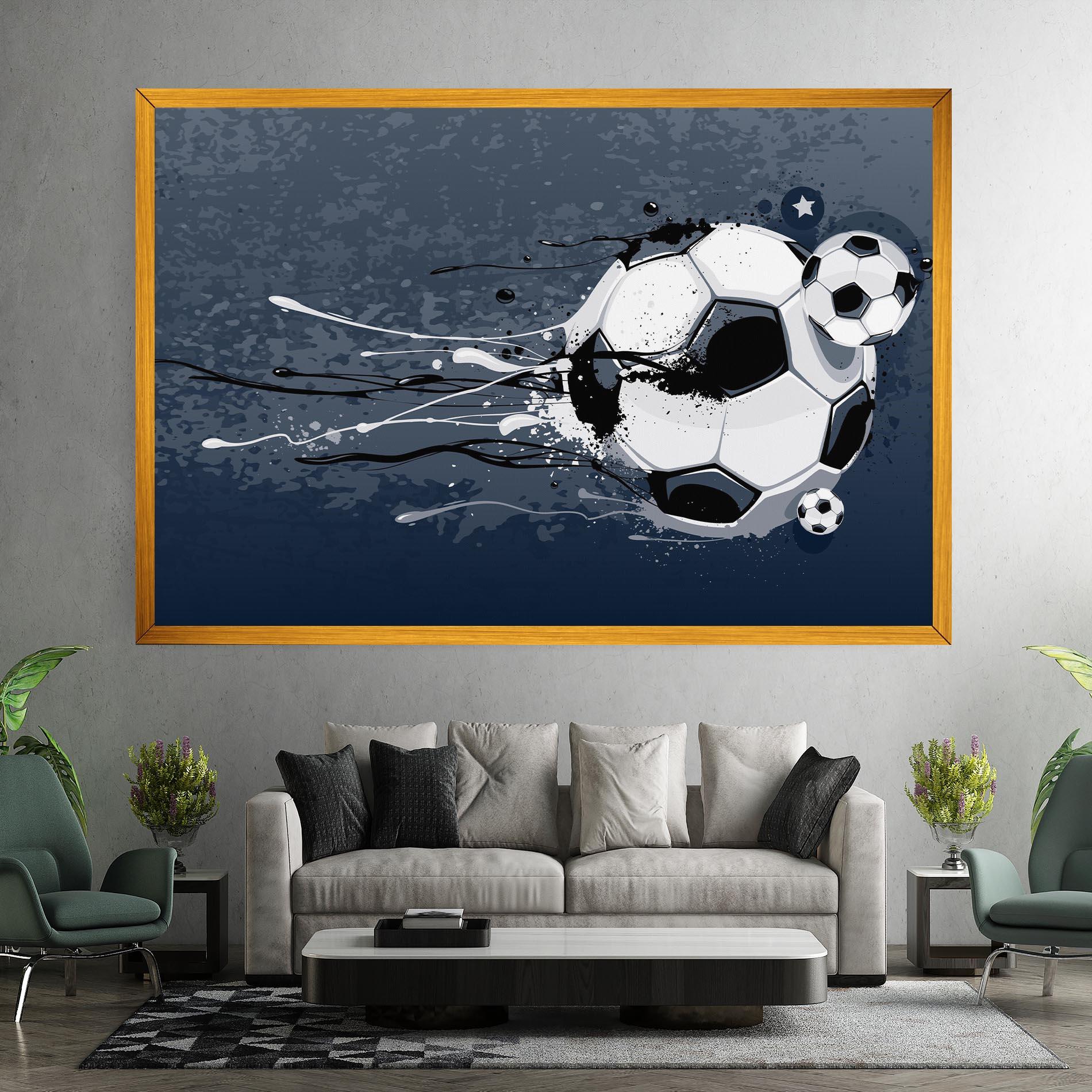 Leinwandbild Blue Football mockup 7