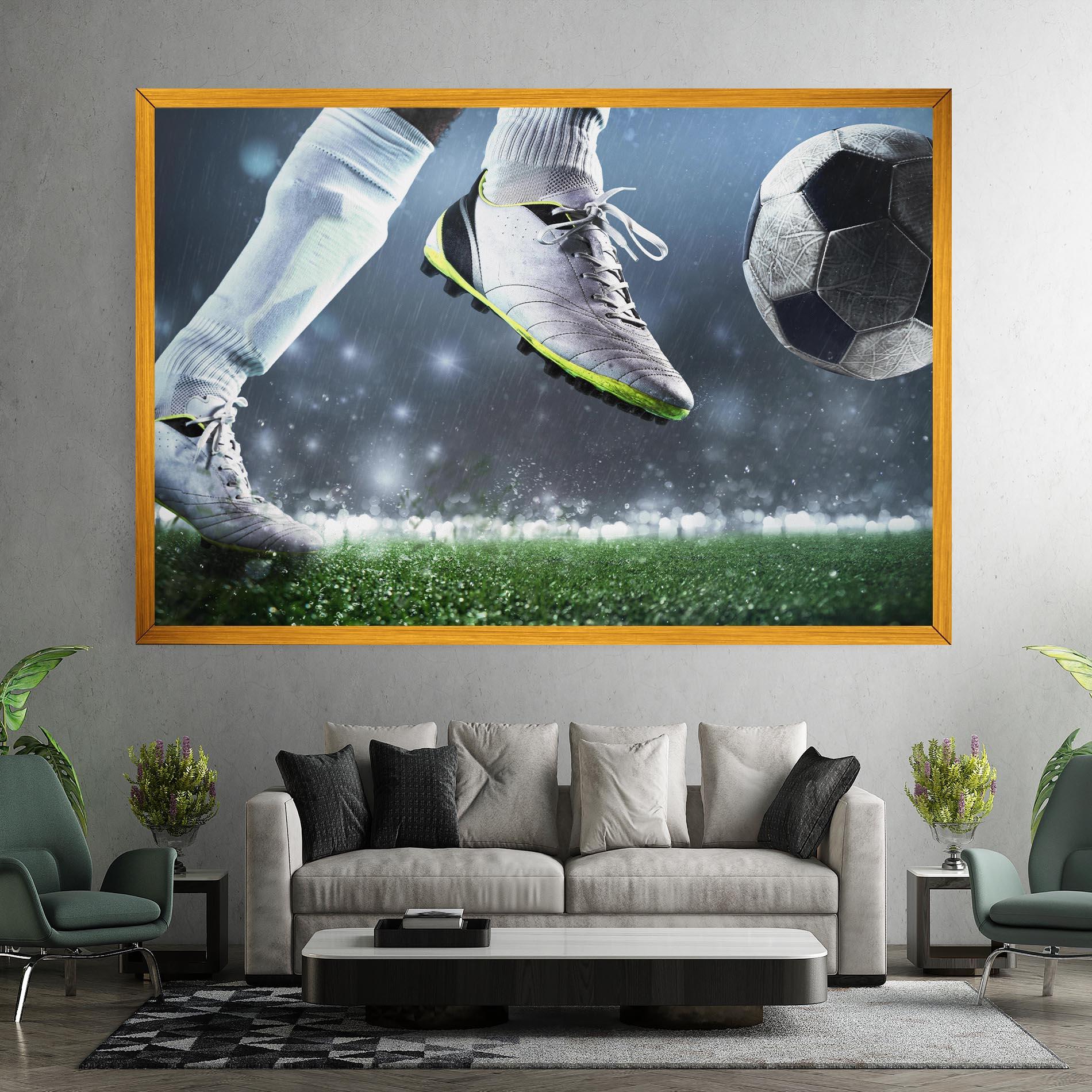 Leinwandbild Close Up Football Scene mockup 7