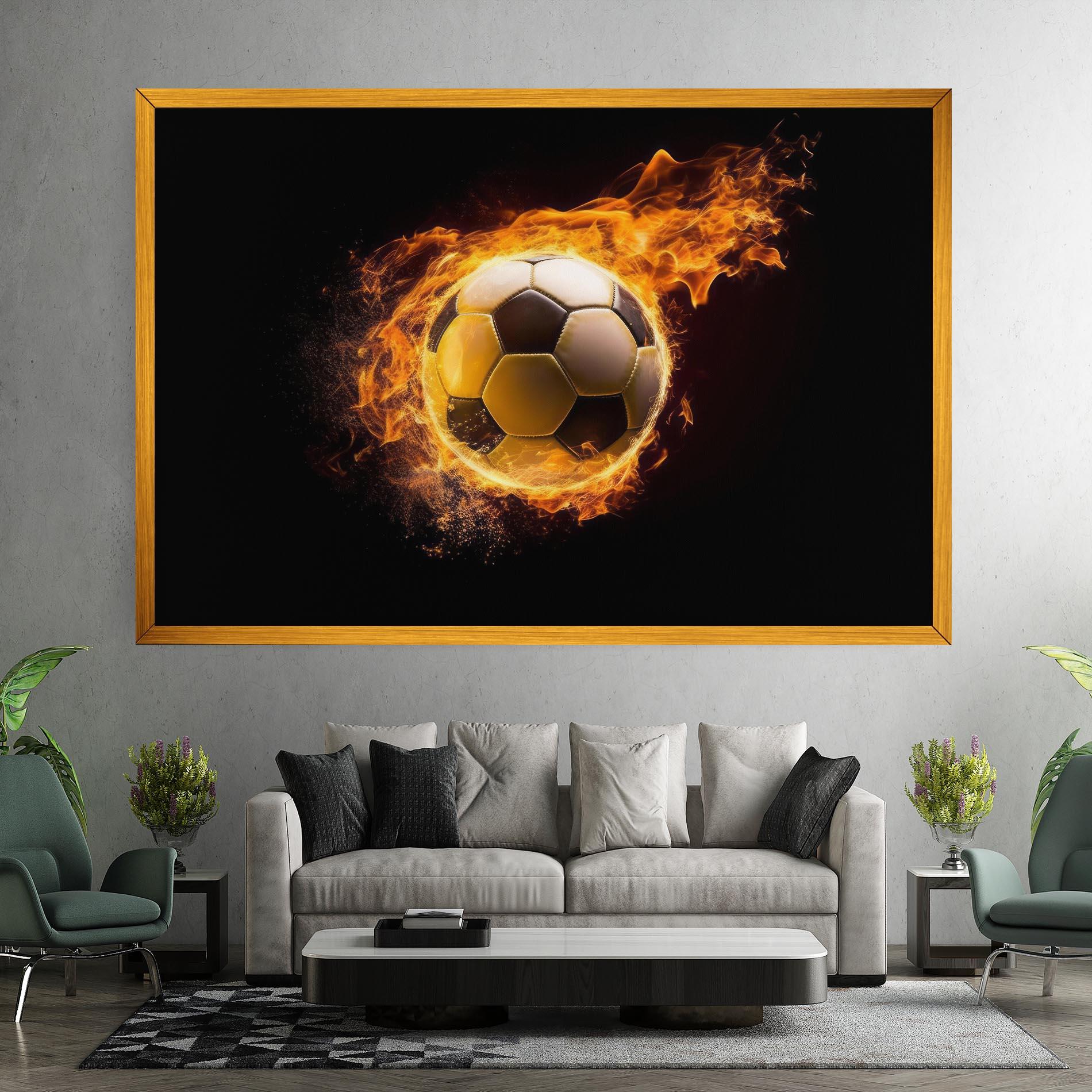 Leinwandbild Fire Football mockup 7
