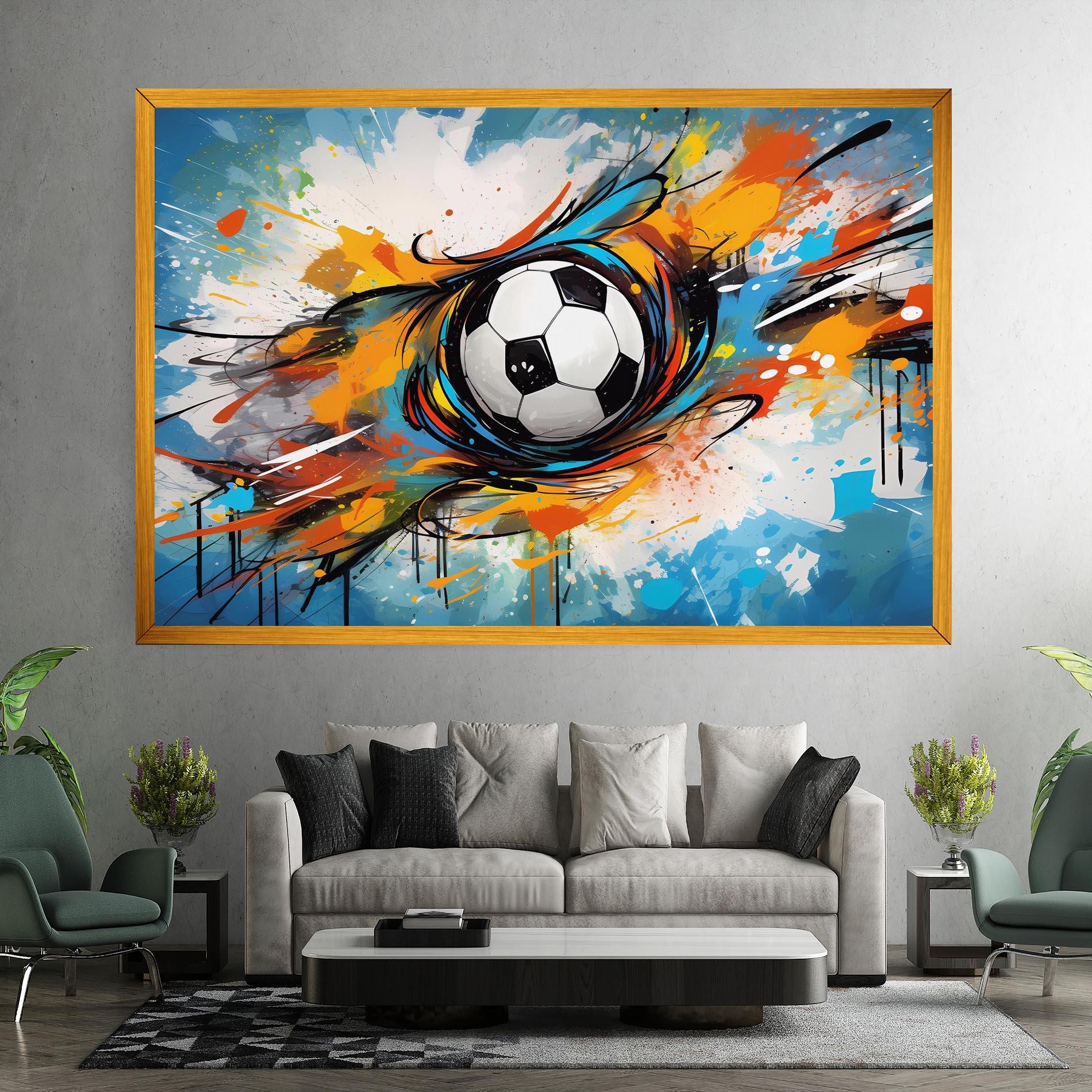 Leinwandbild Football Flight Graffiti mockup 7