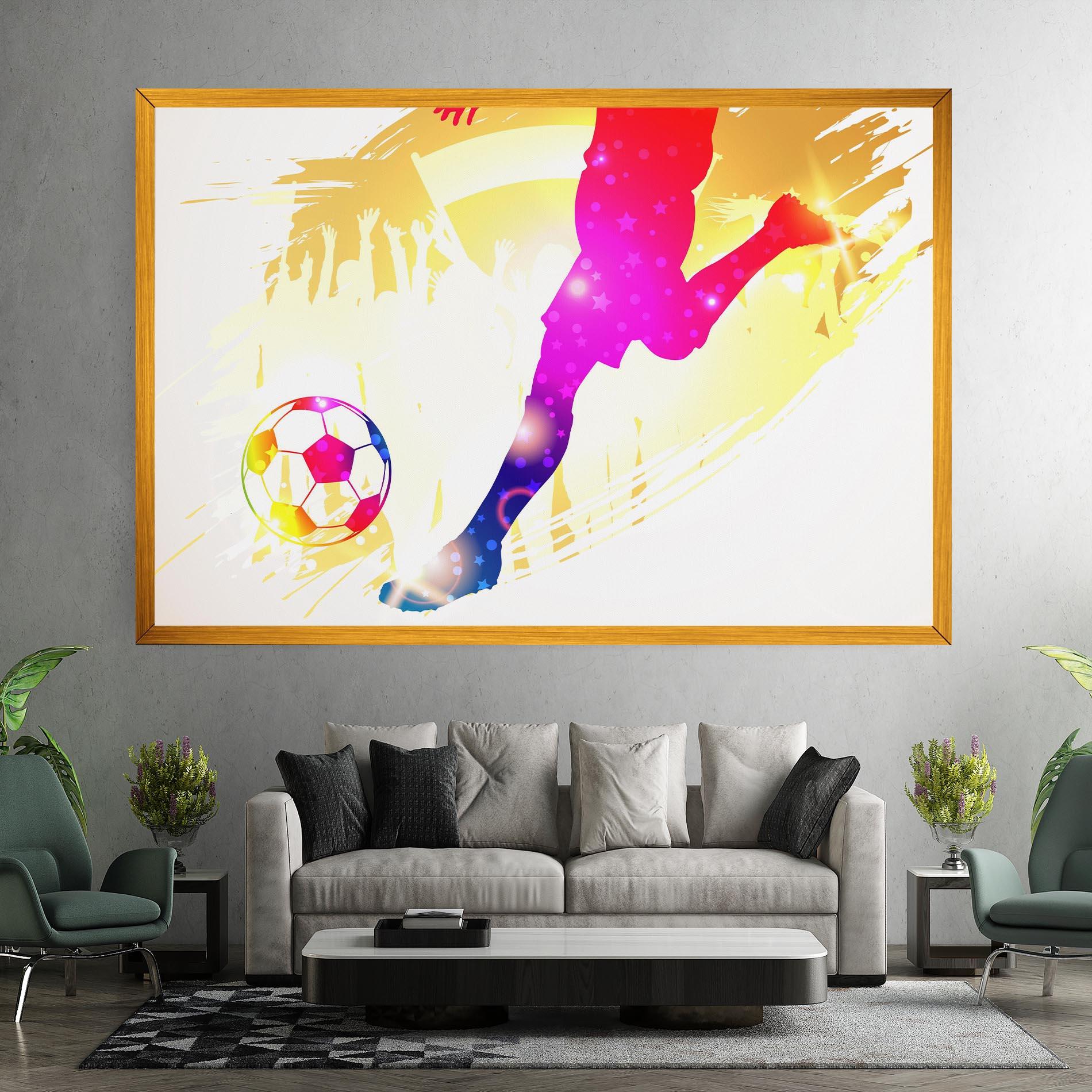 Leinwandbild Football Gold Art mockup 7