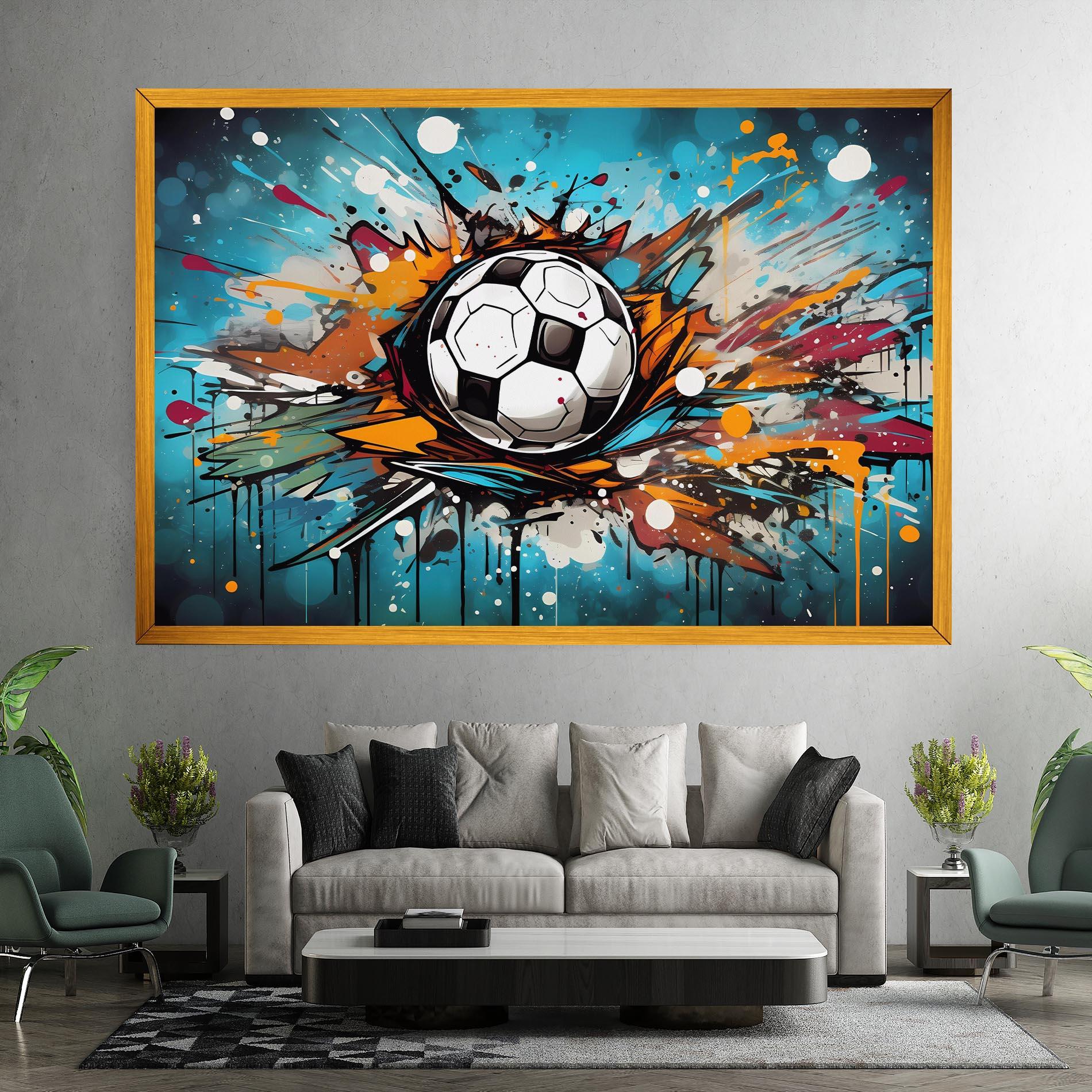 Leinwandbild Football Graffiti Style mockup 7