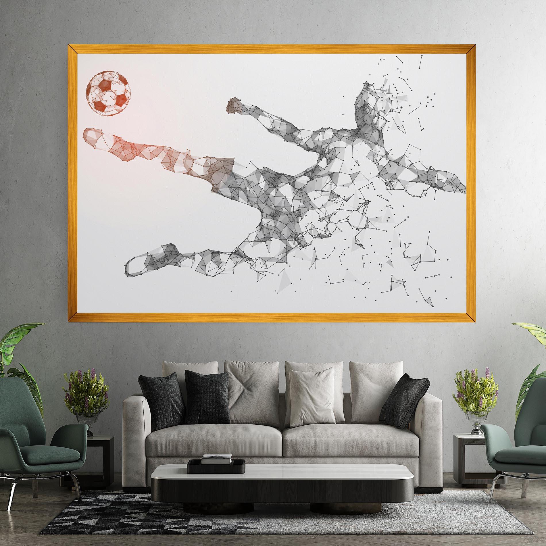 Leinwandbild Football Orange Ball mockup 7