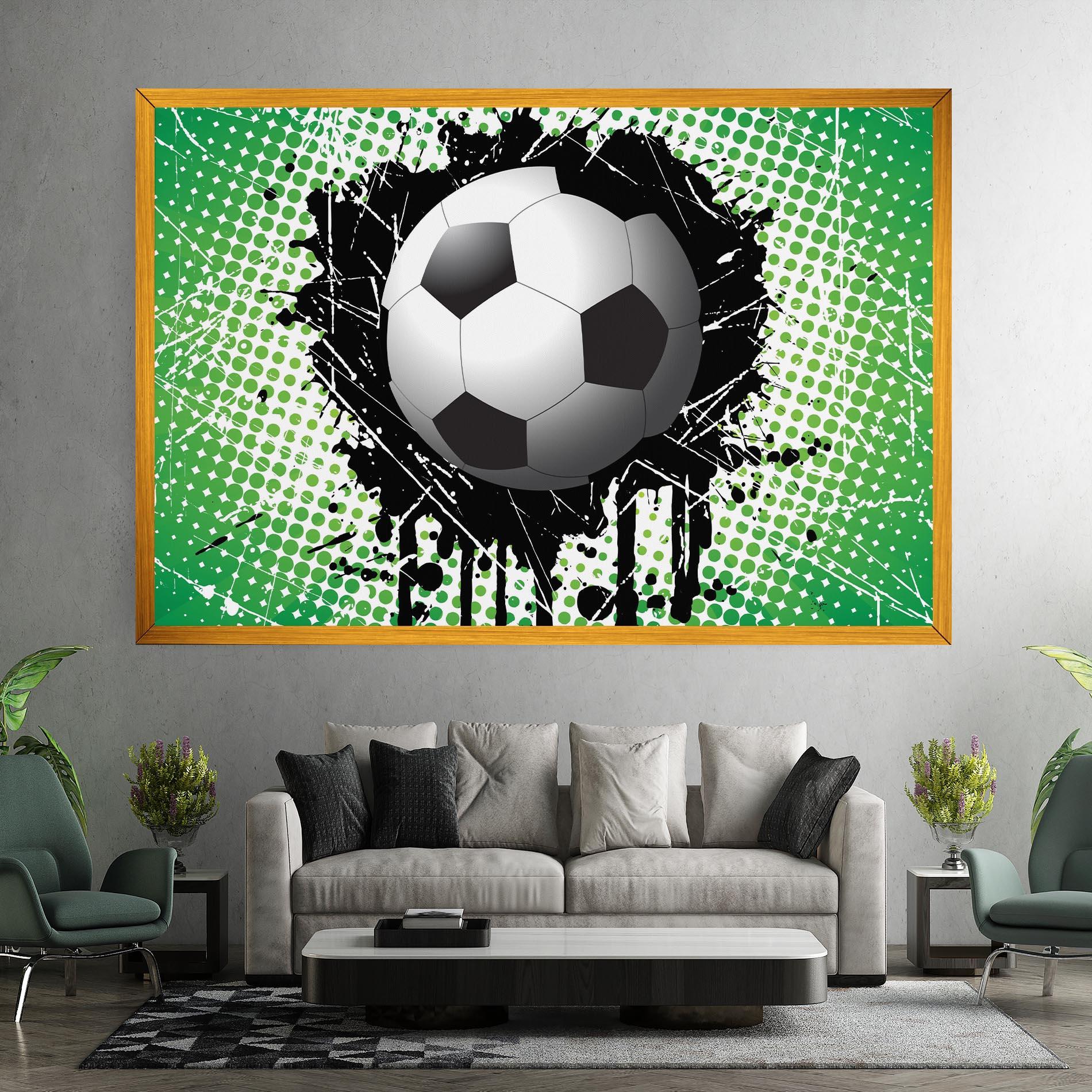 Leinwandbild Green Black Football mockup 7
