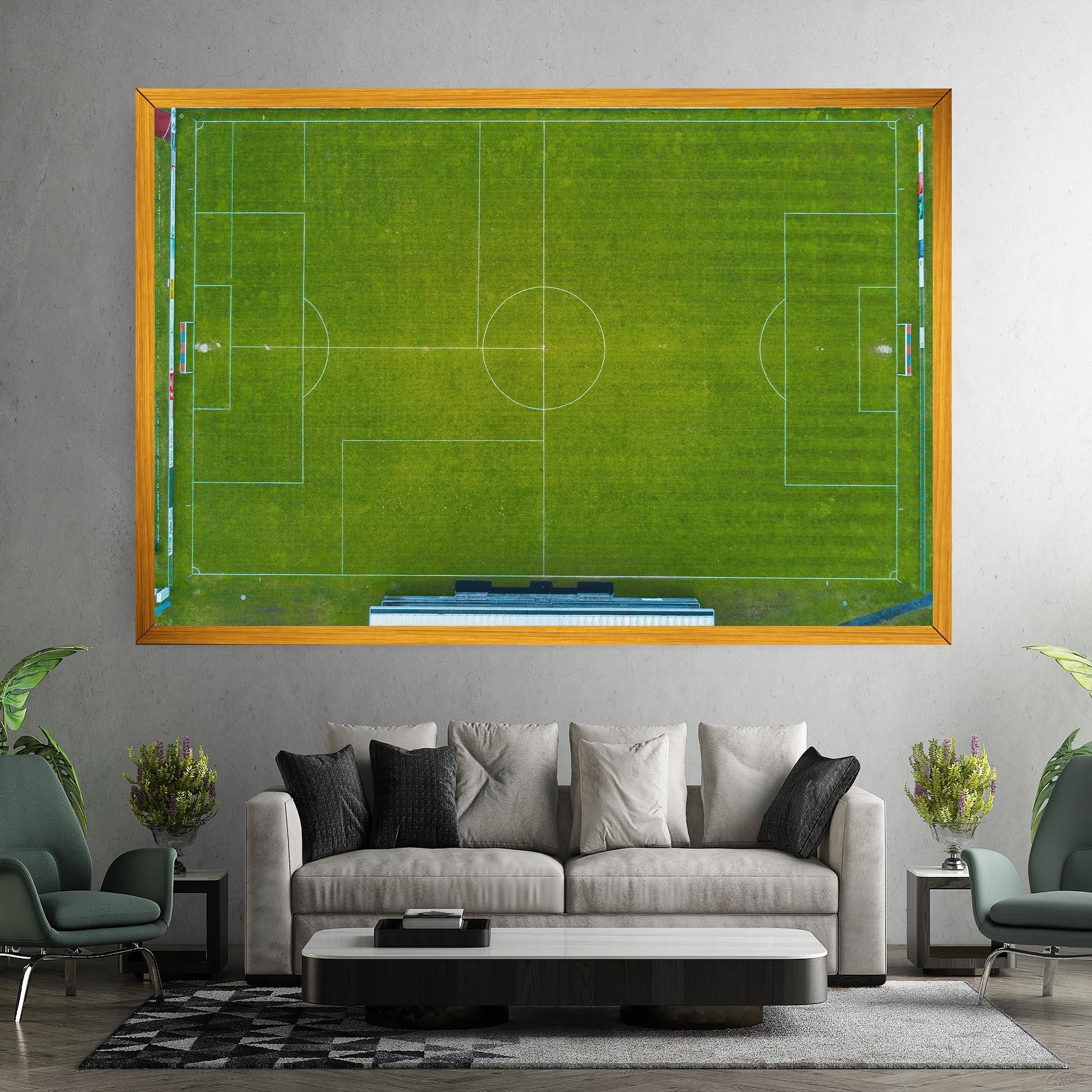 Leinwandbild Green Football Field mockup 7