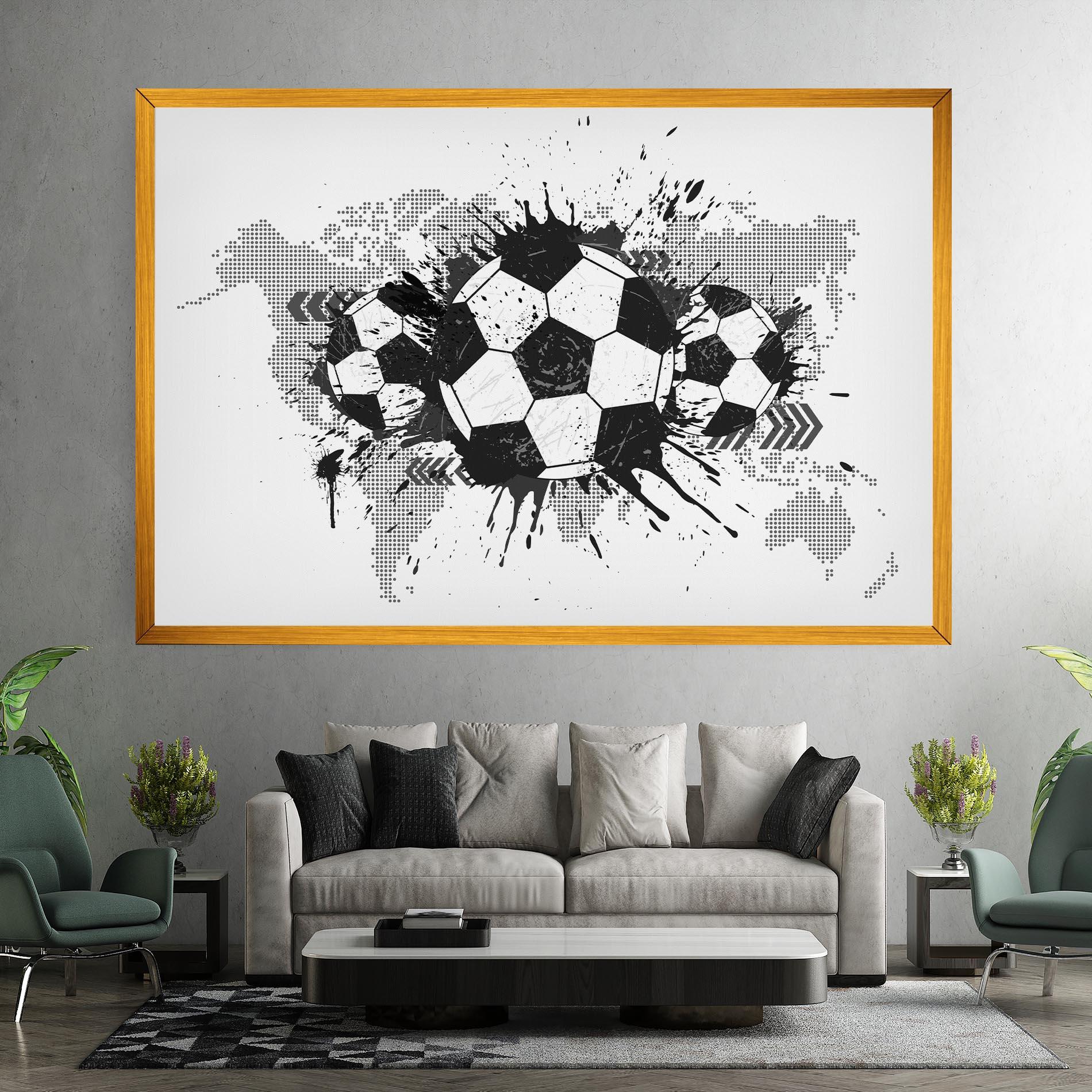 Leinwandbild Grey Foodball mockup 7