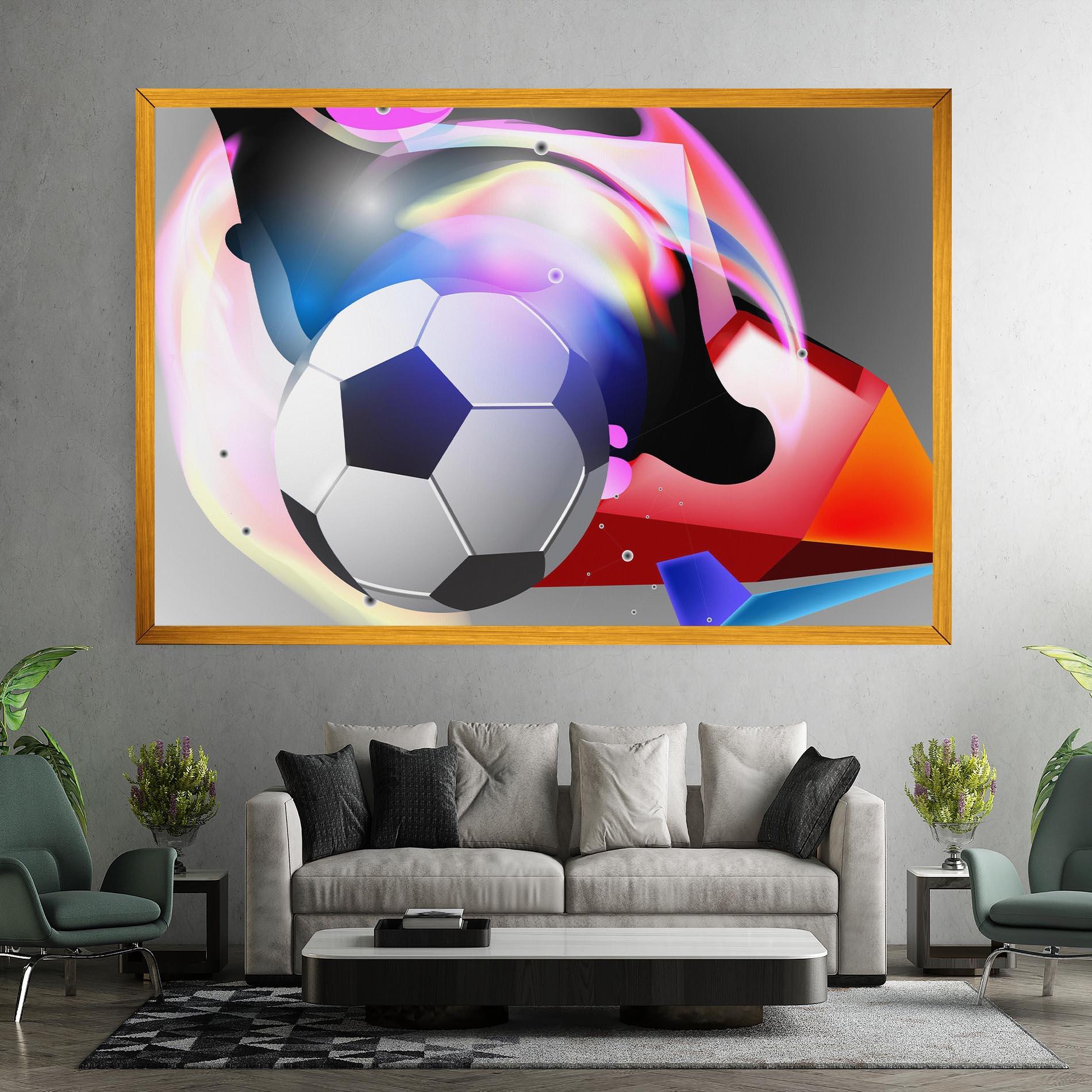 Leinwandbild Pink Blue Football Art mockup 7