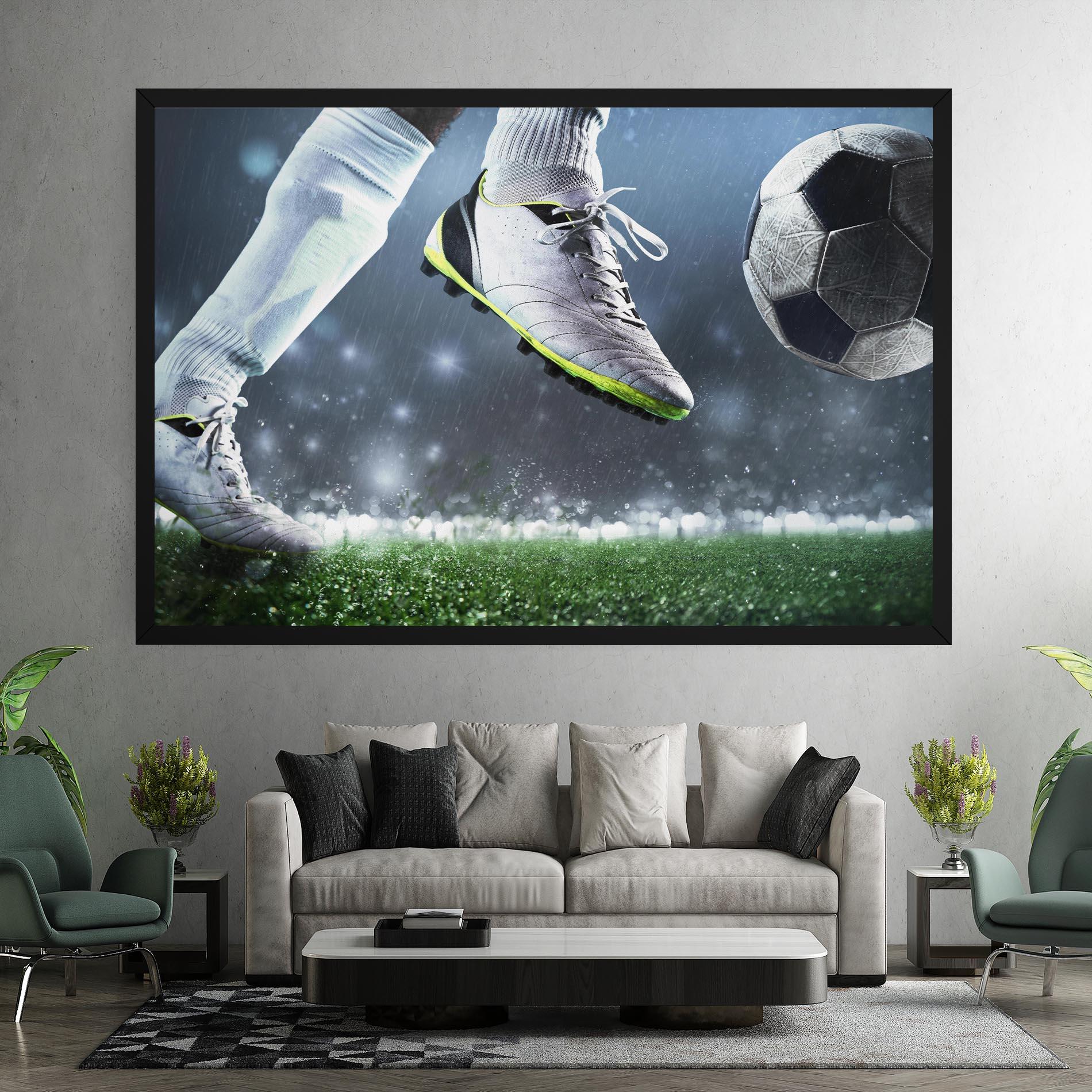Leinwandbild Close Up Football Scene mockup 7