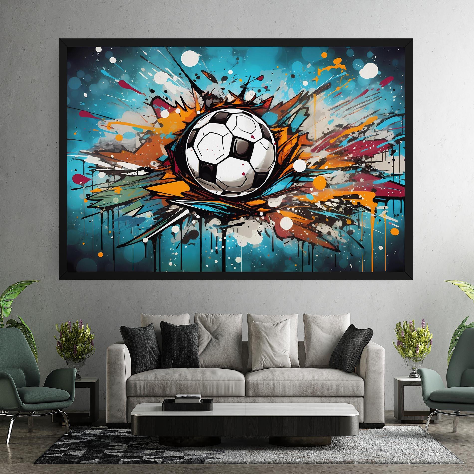 Leinwandbild Football Graffiti Style mockup 7