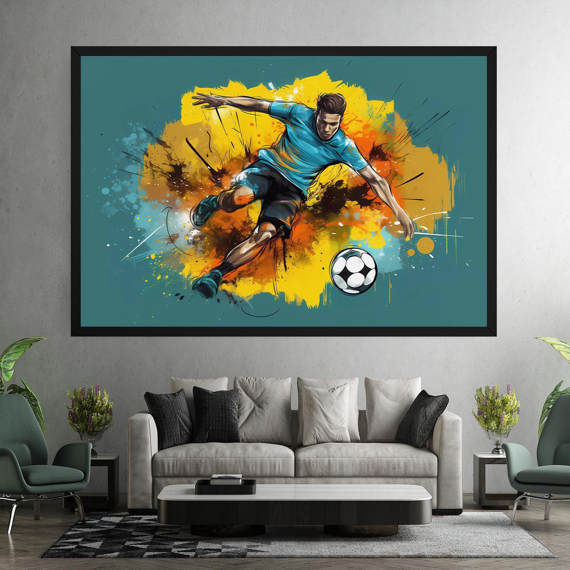Leinwandbild Football Player Painting mockup 7