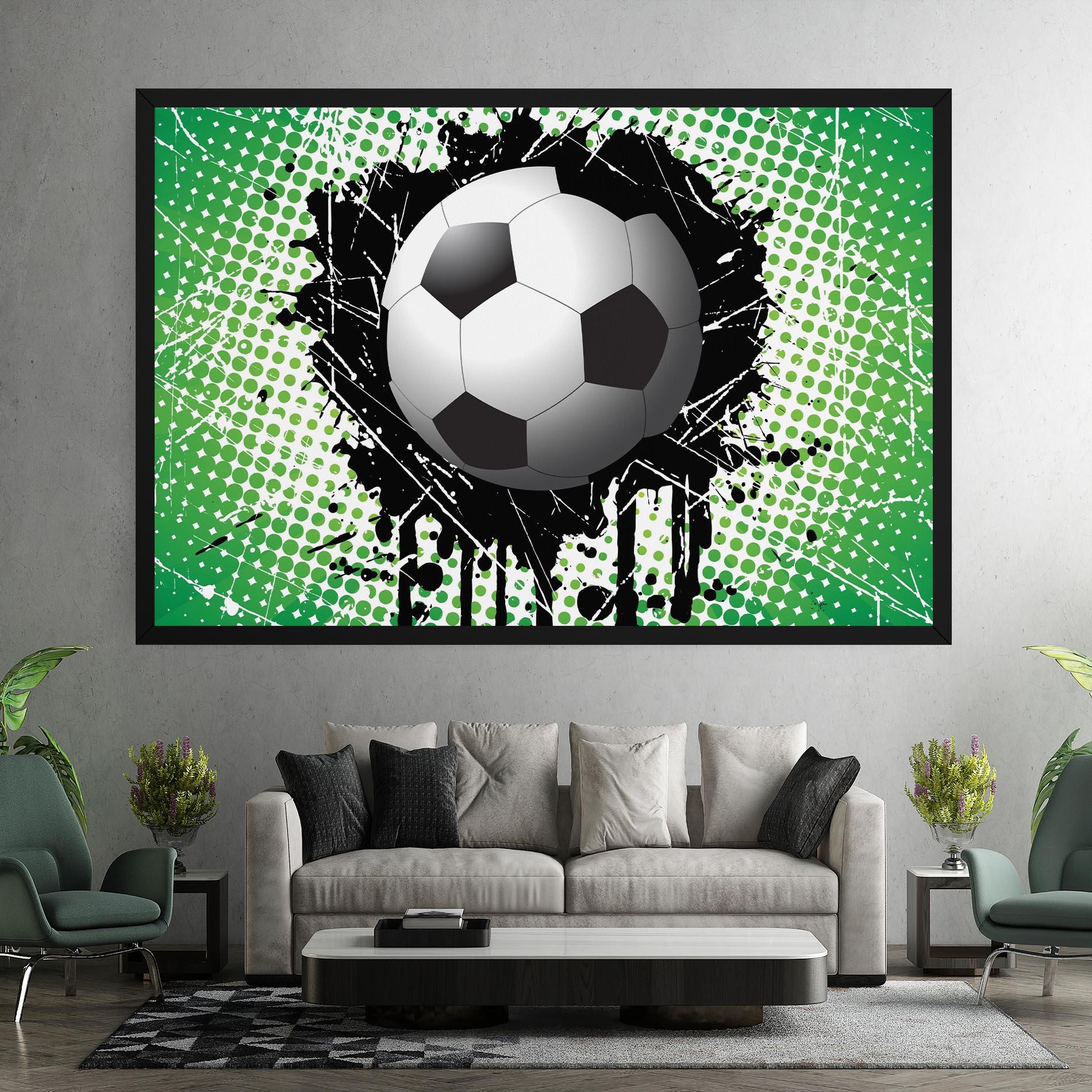 Leinwandbild Green Black Football mockup 7