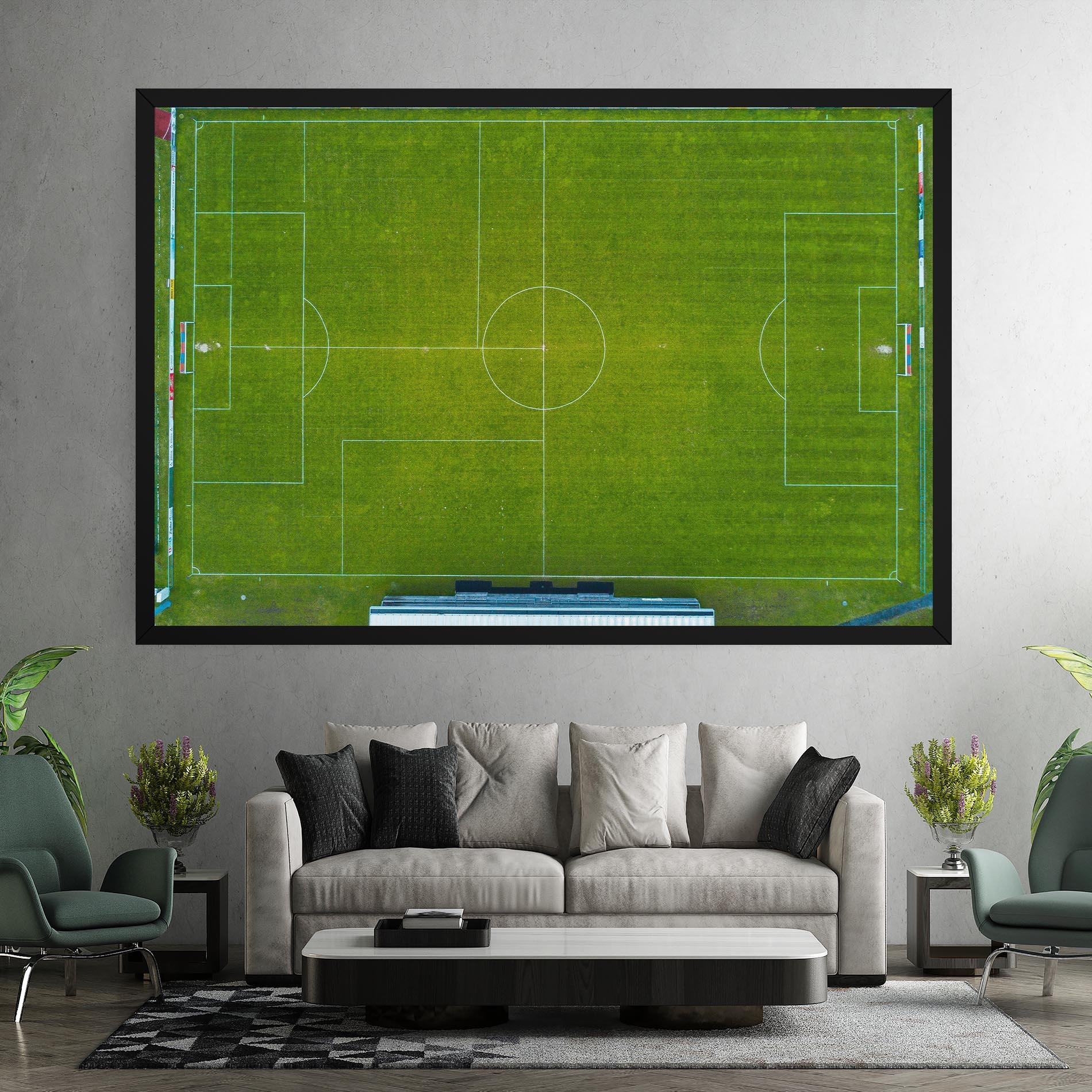 Leinwandbild Green Football Field mockup 7