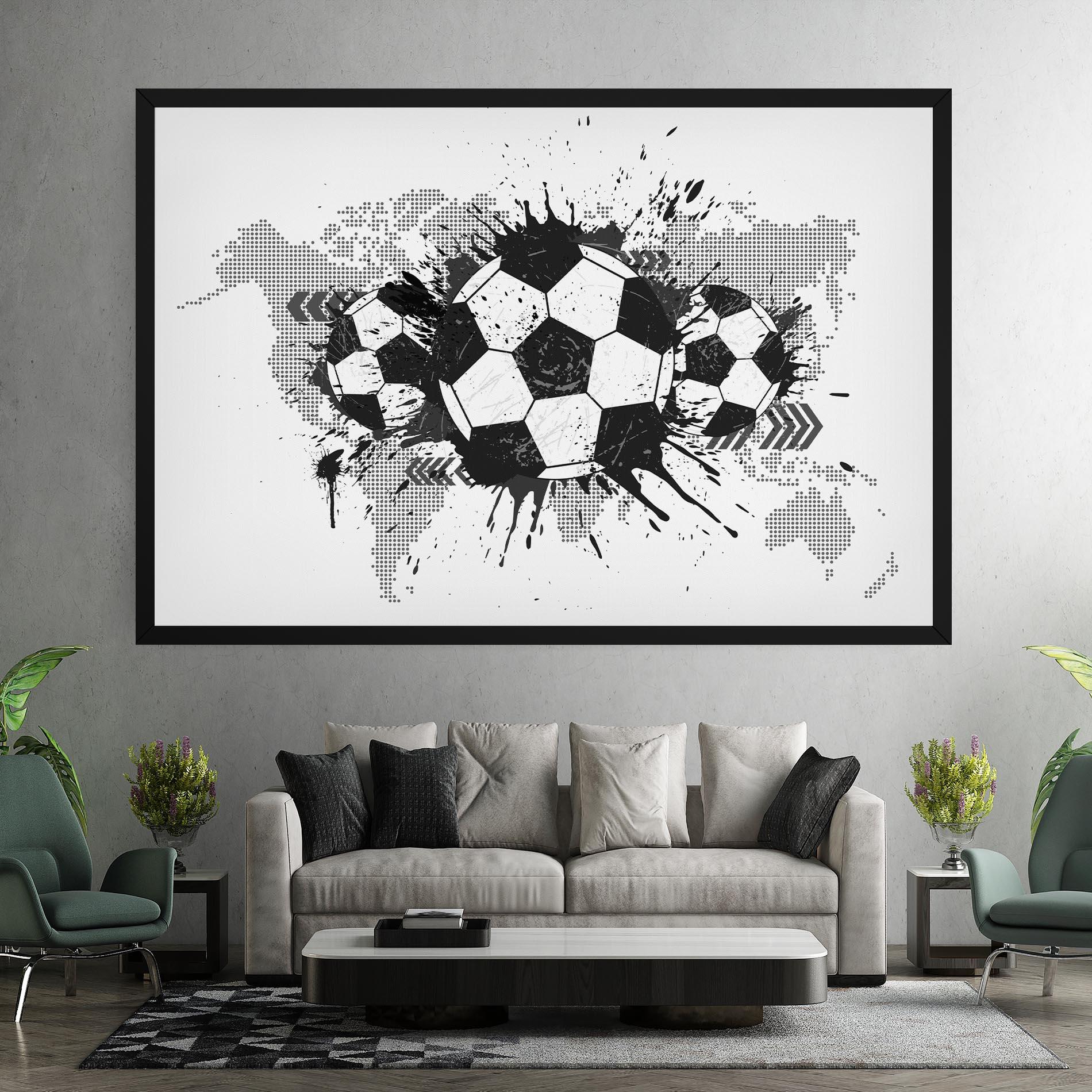Leinwandbild Grey Foodball mockup 7
