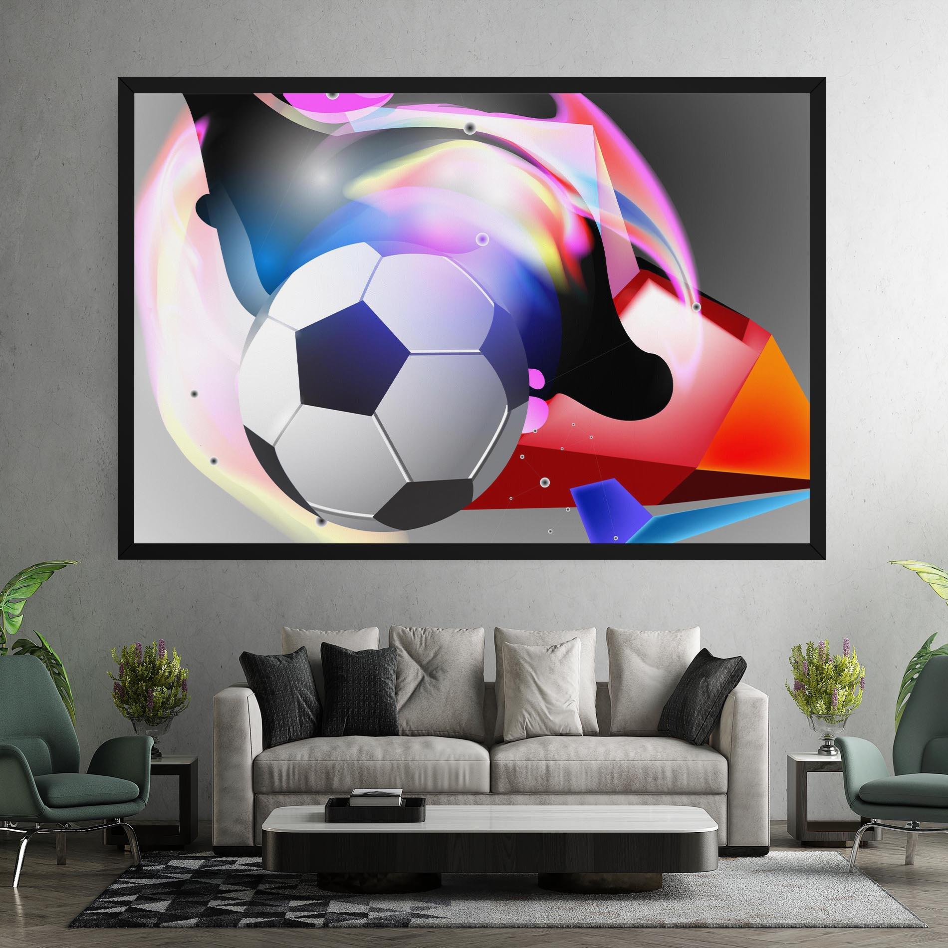 Leinwandbild Pink Blue Football Art mockup 7
